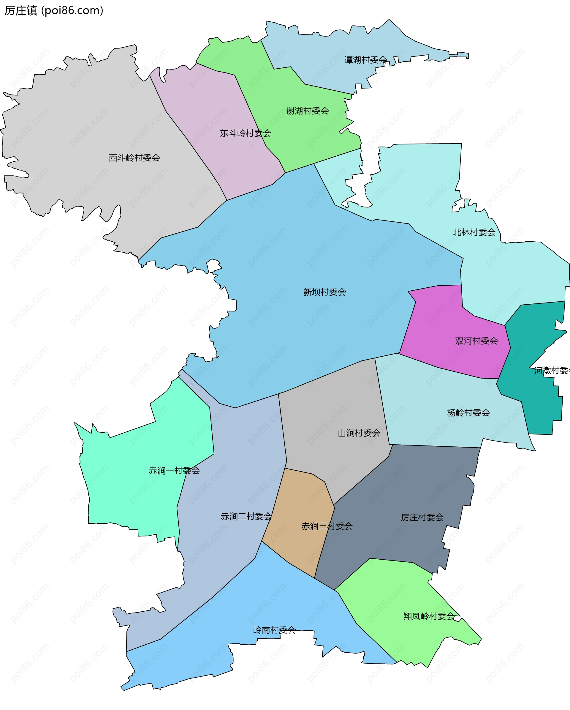 厉庄镇边界地图(五级行政区划)