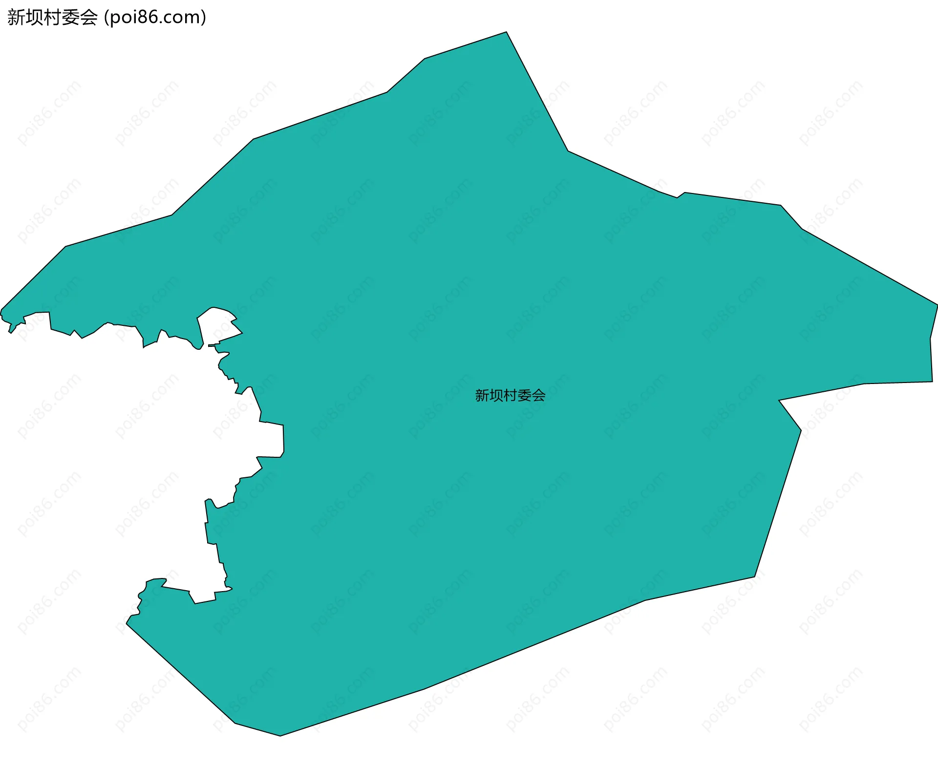 新坝村委会边界地图
