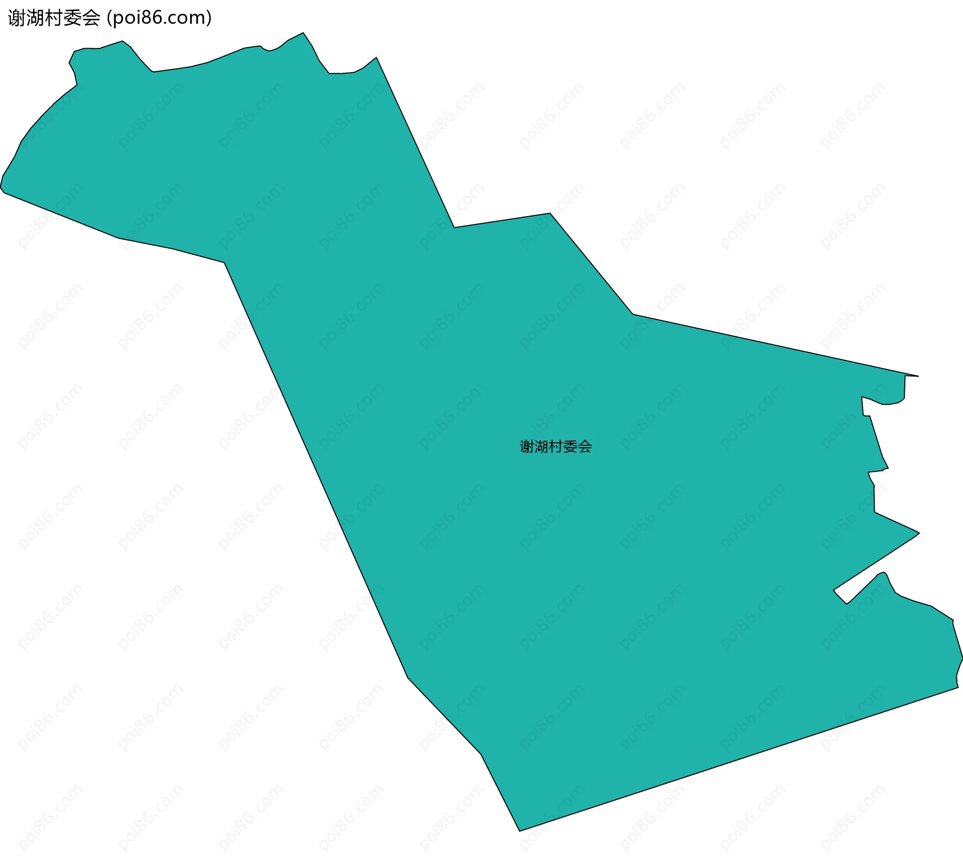 谢湖村委会边界地图