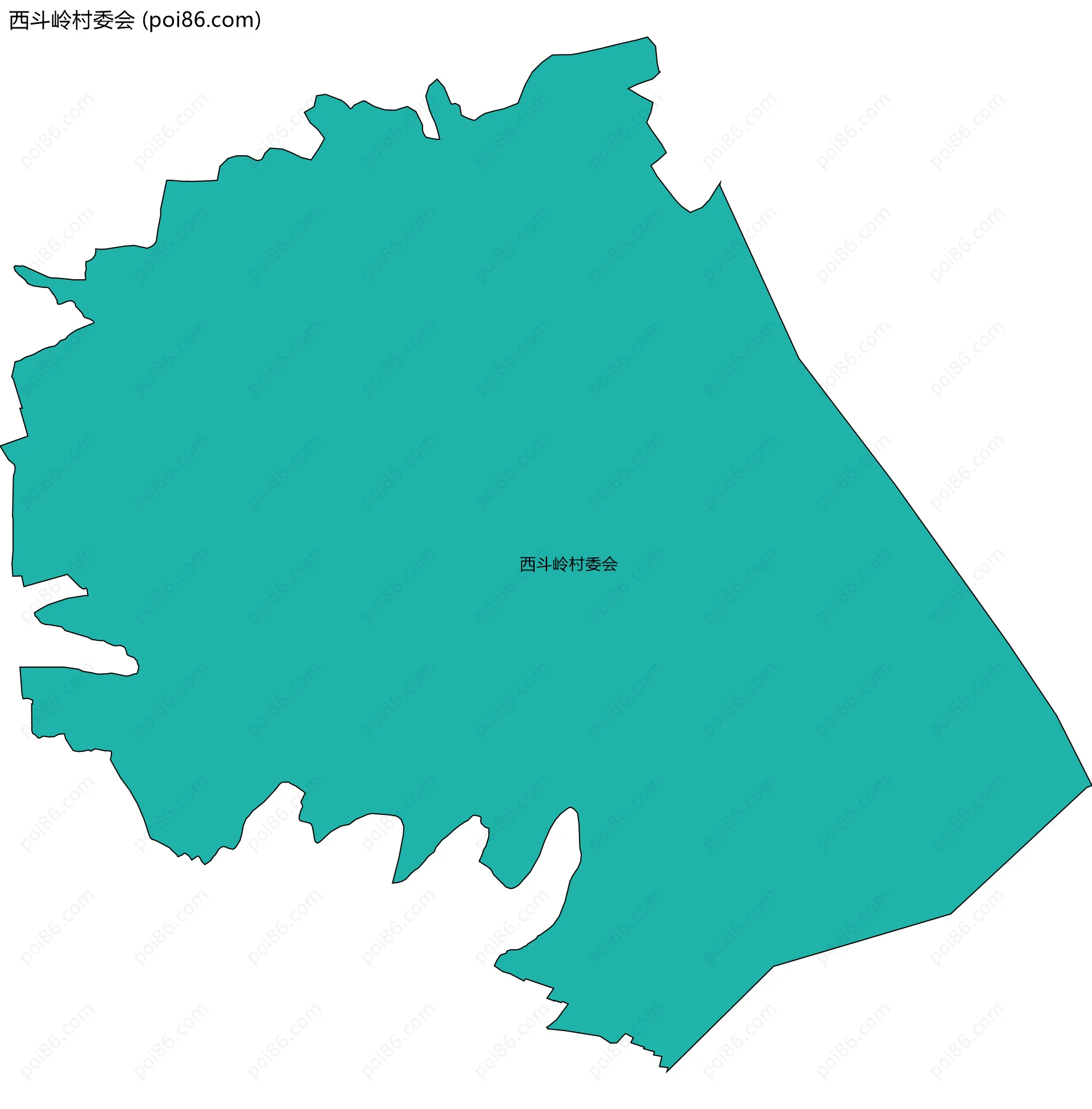 西斗岭村委会边界地图
