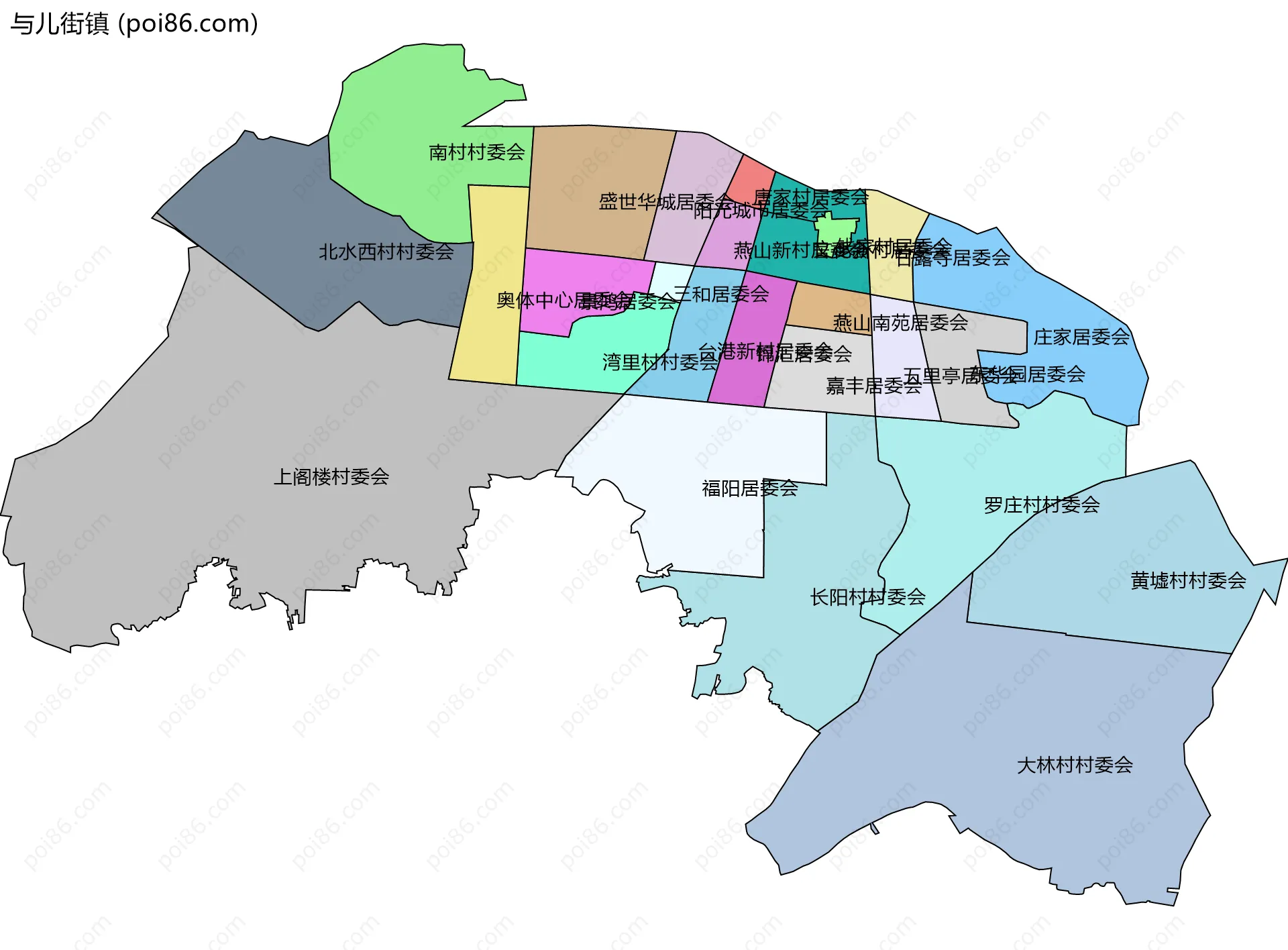 与儿街镇边界地图(五级行政区划)