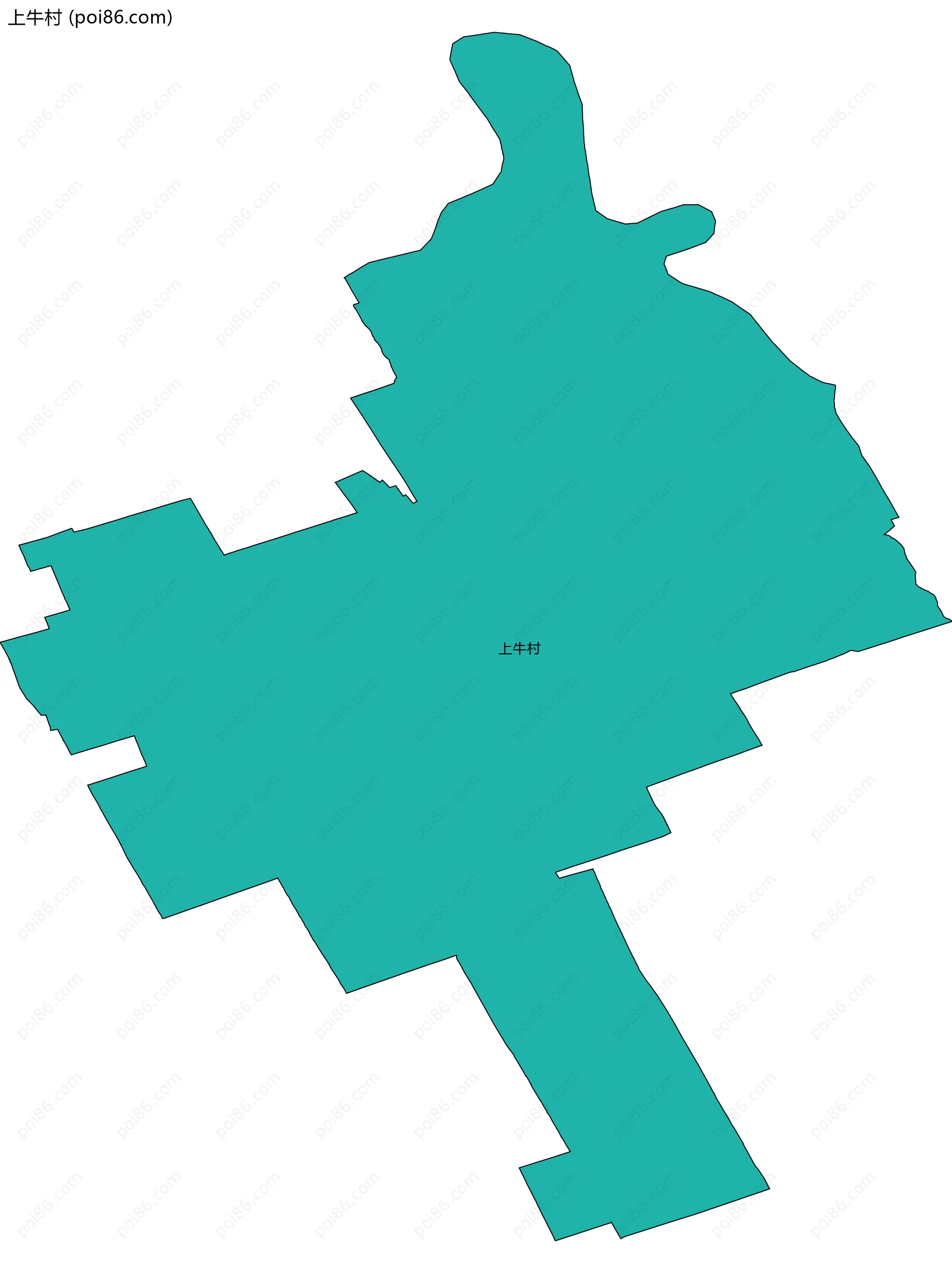 上牛村边界地图