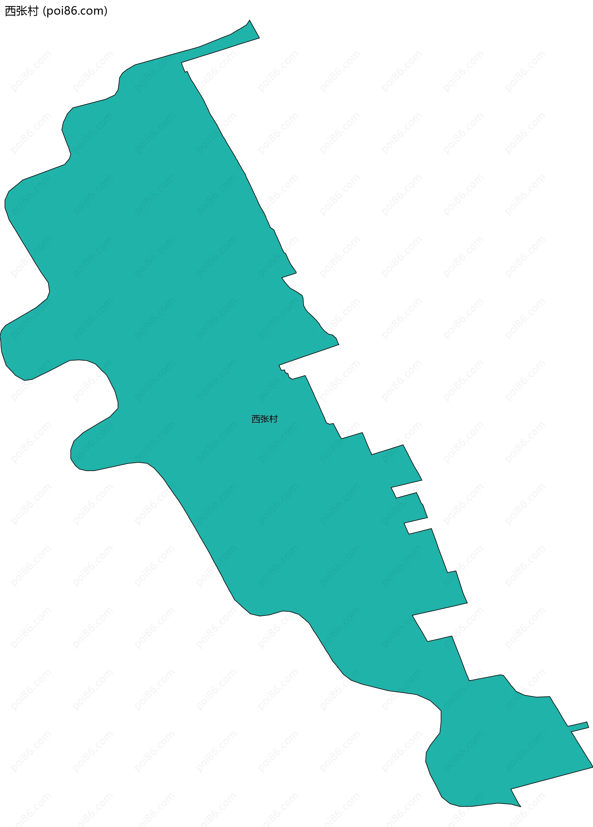 西张村边界地图