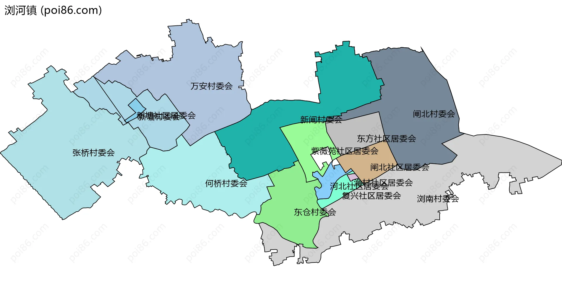 浏河镇边界地图(五级行政区划)