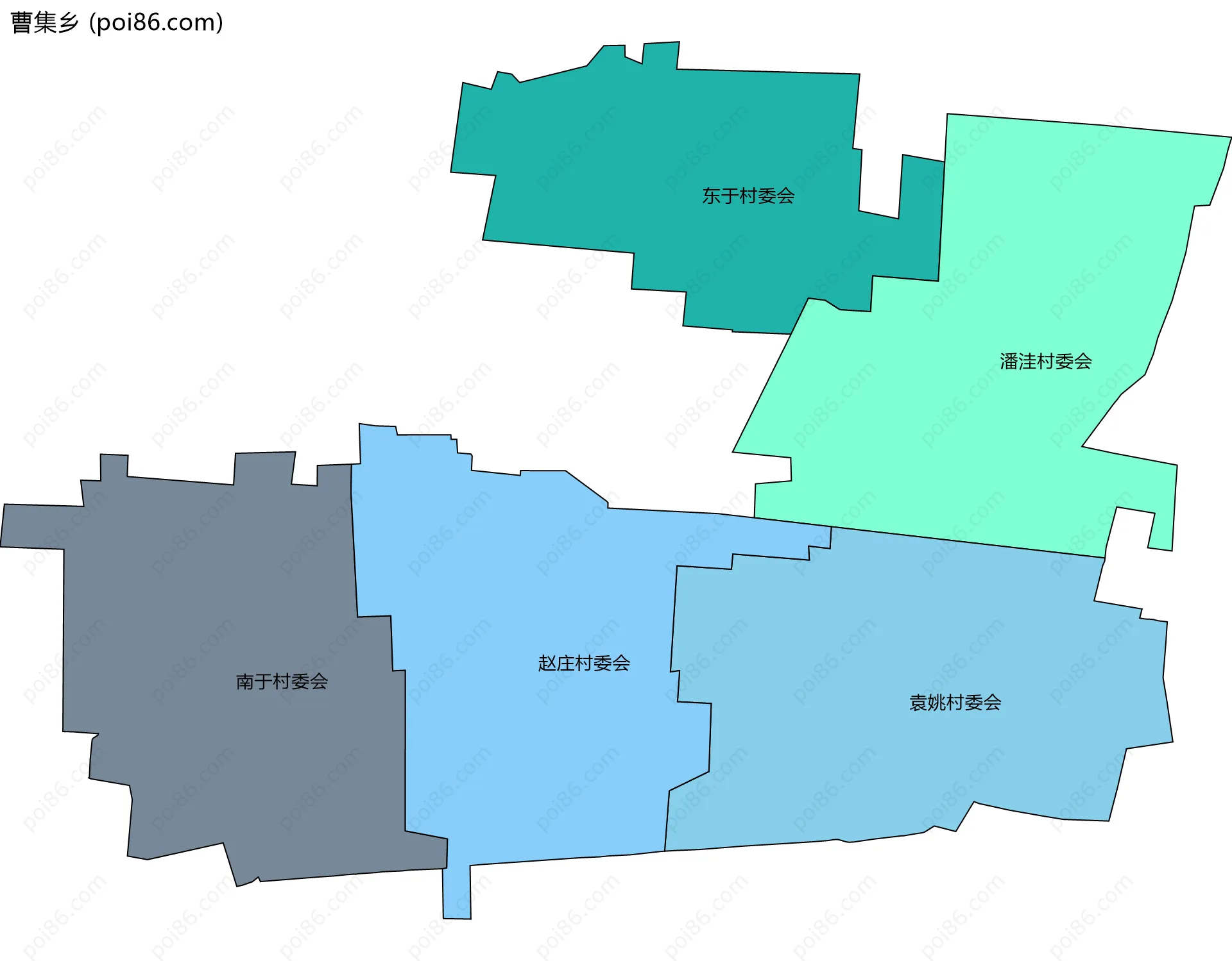 曹集乡边界地图(五级行政区划)