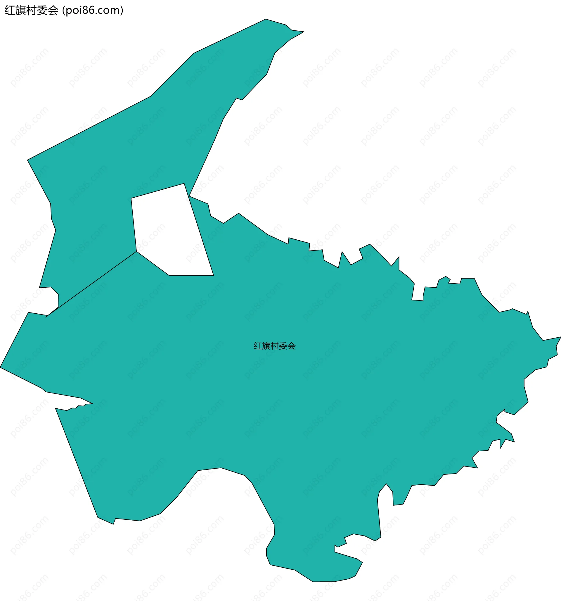 红旗村委会边界地图