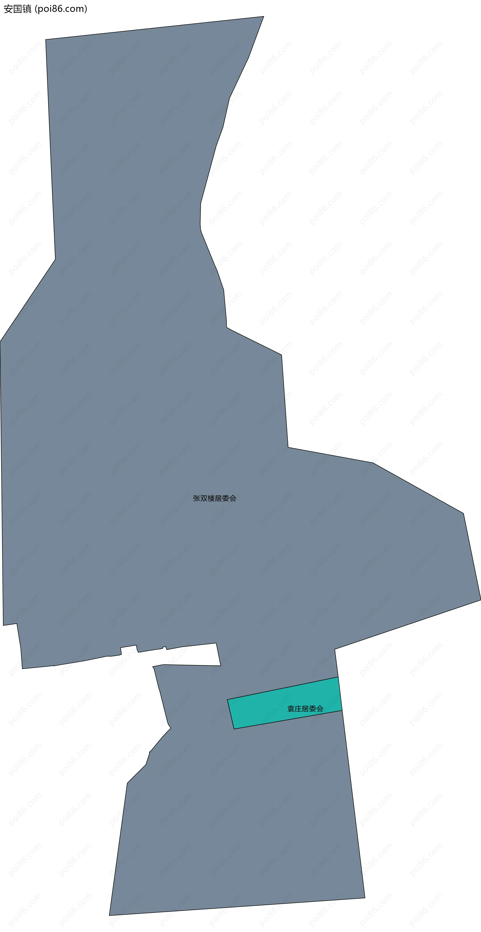 安国镇边界地图(五级行政区划)