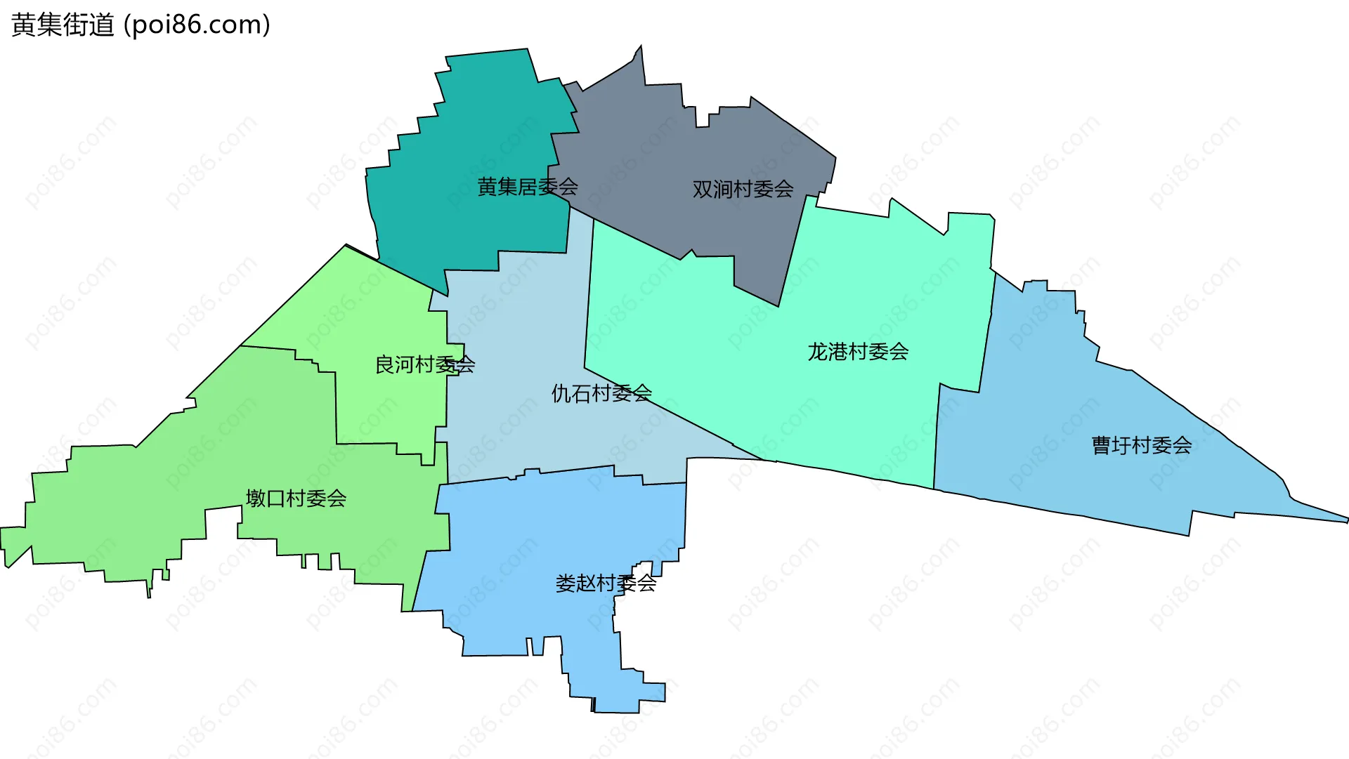 黄集街道边界地图(五级行政区划)