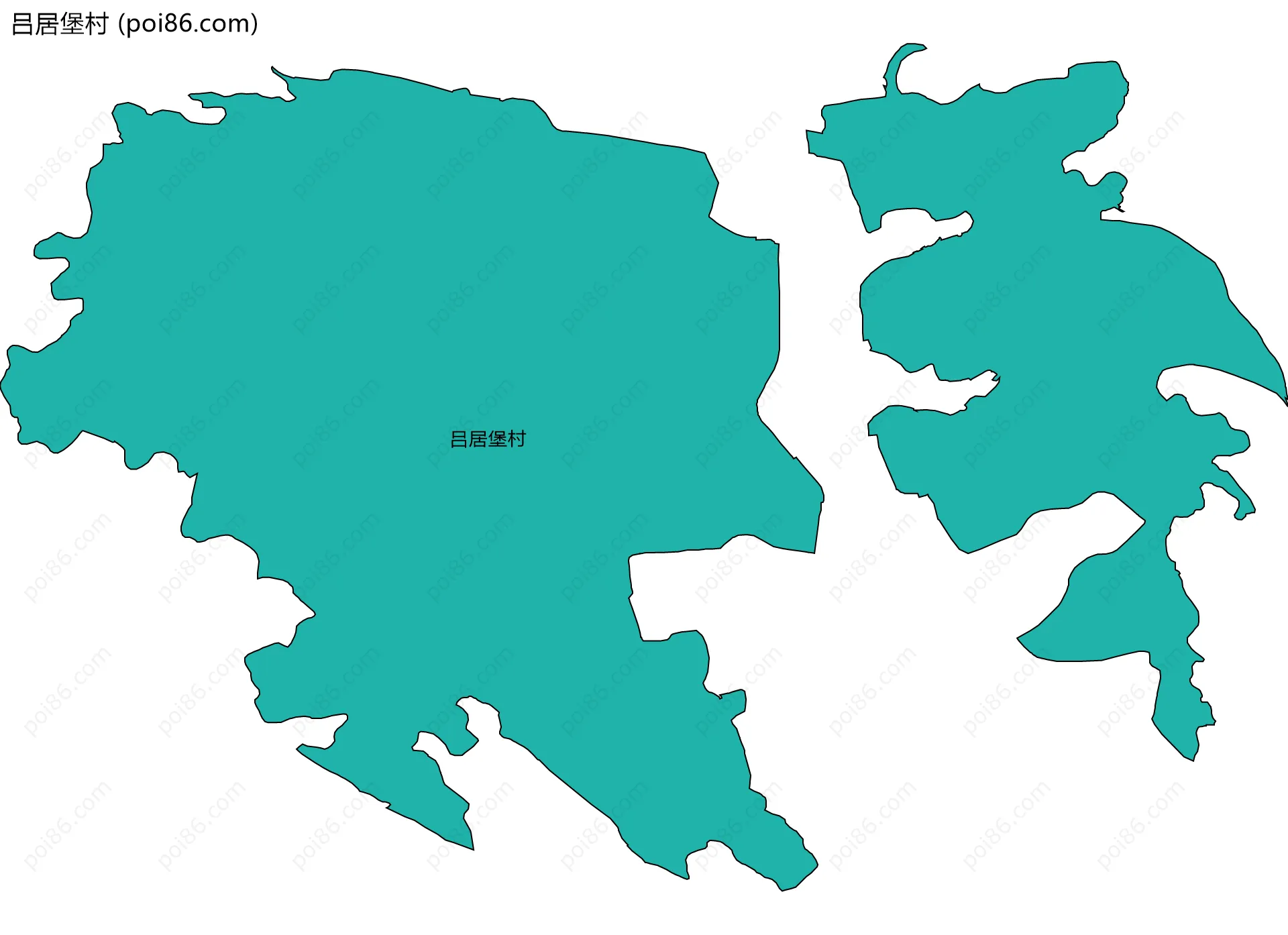 吕居堡村边界地图