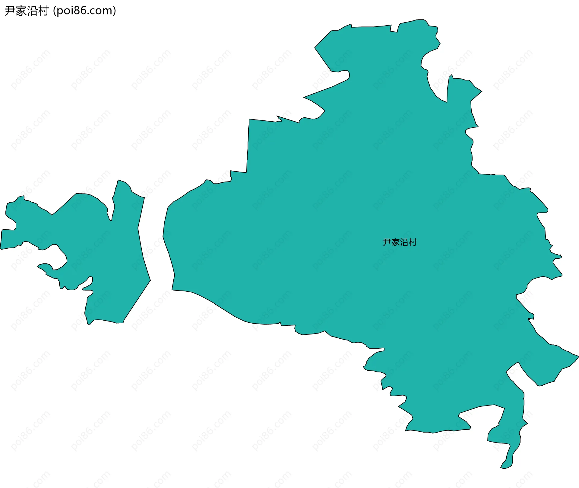 尹家沿村边界地图