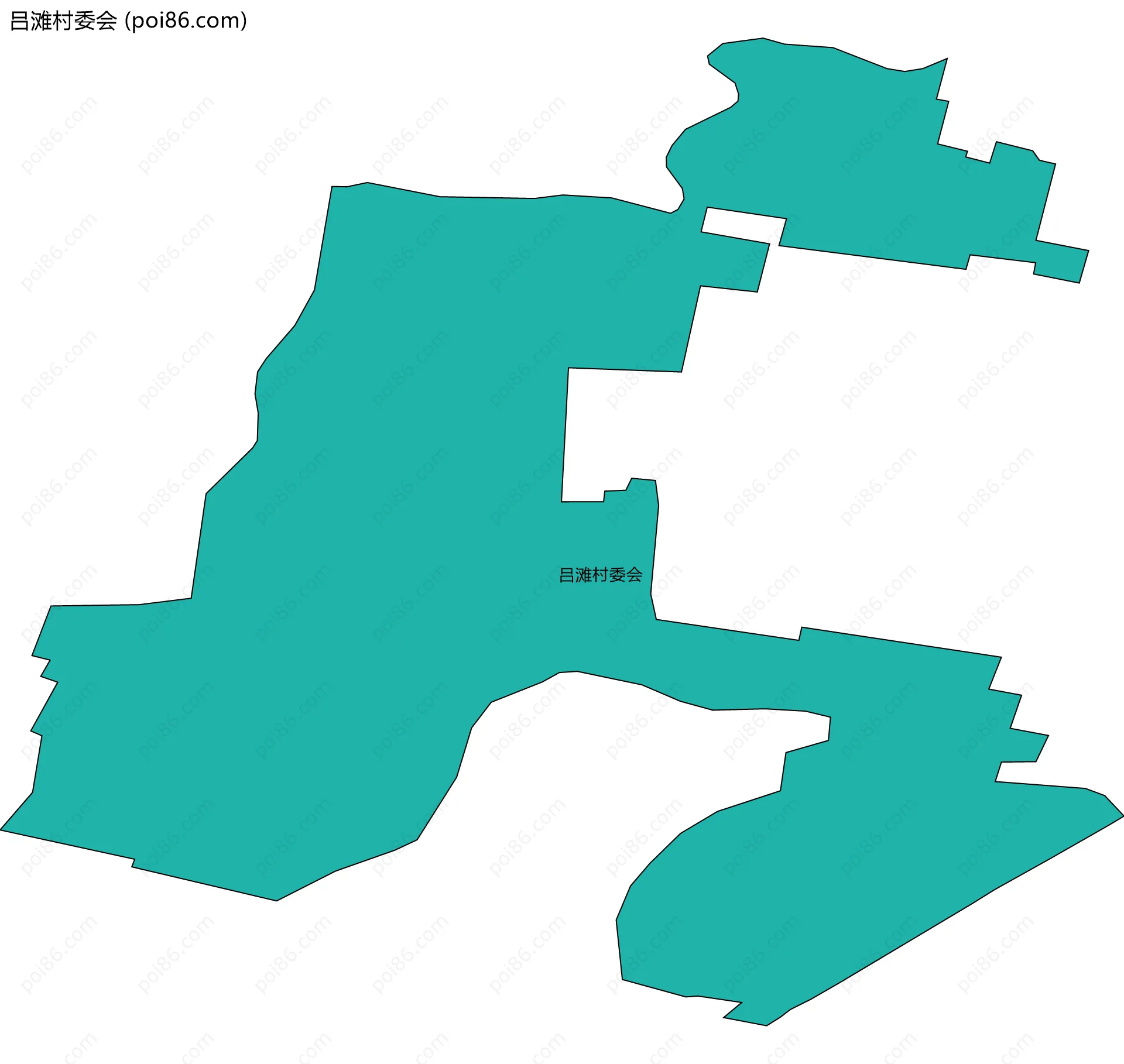 吕滩村委会边界地图