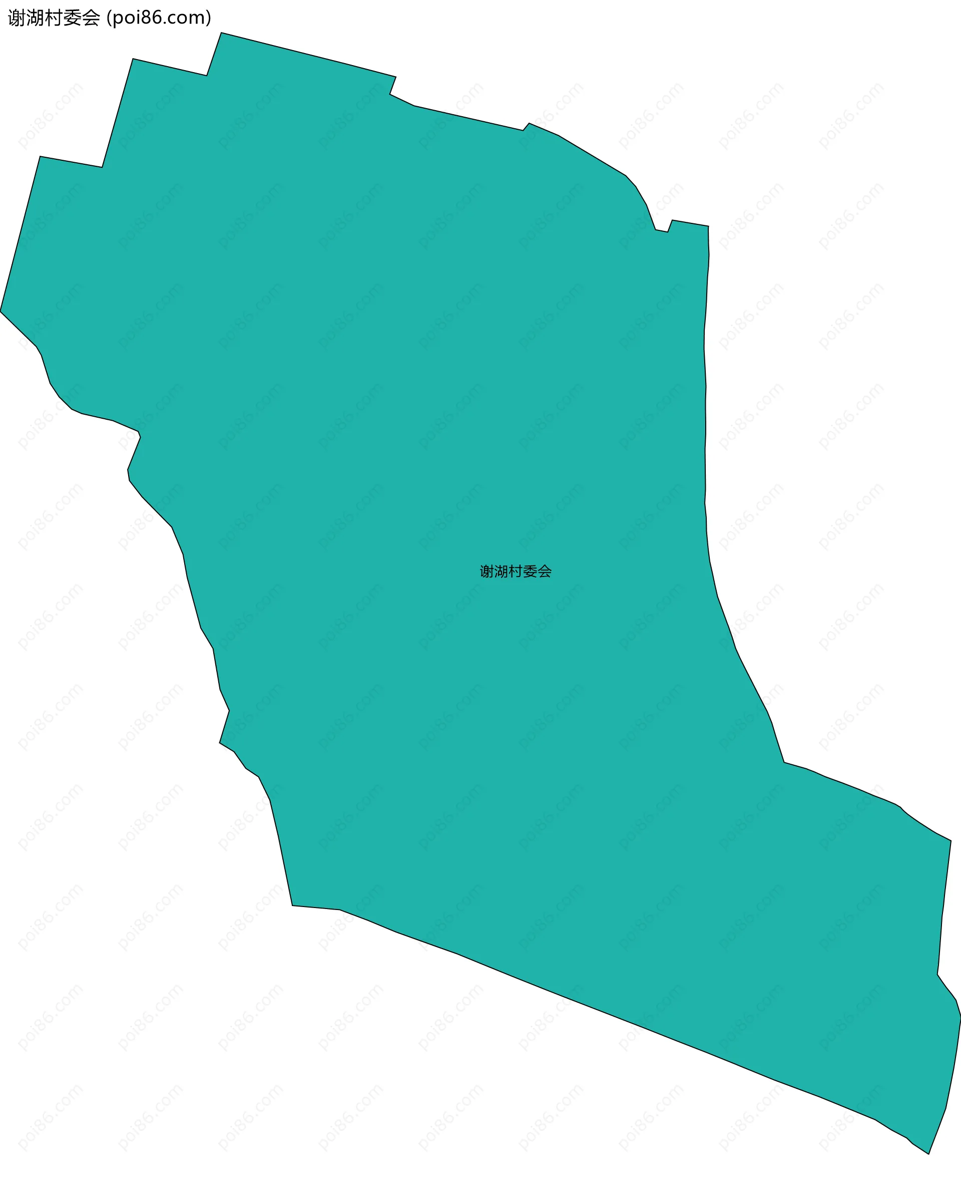 谢湖村委会边界地图