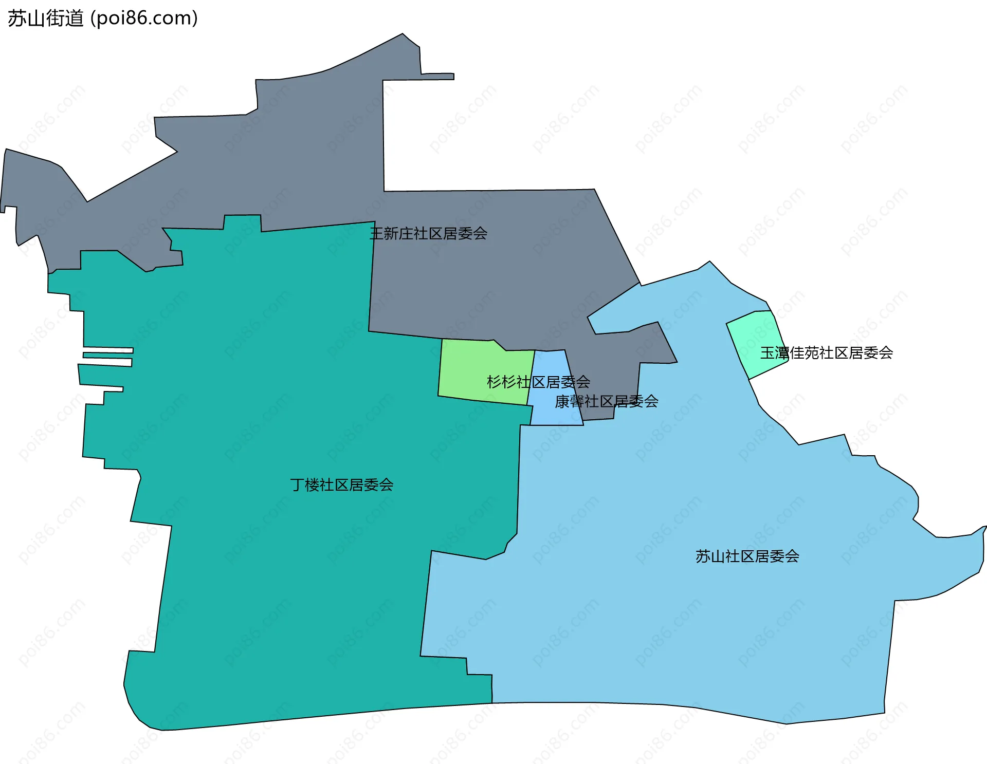 苏山街道边界地图(五级行政区划)