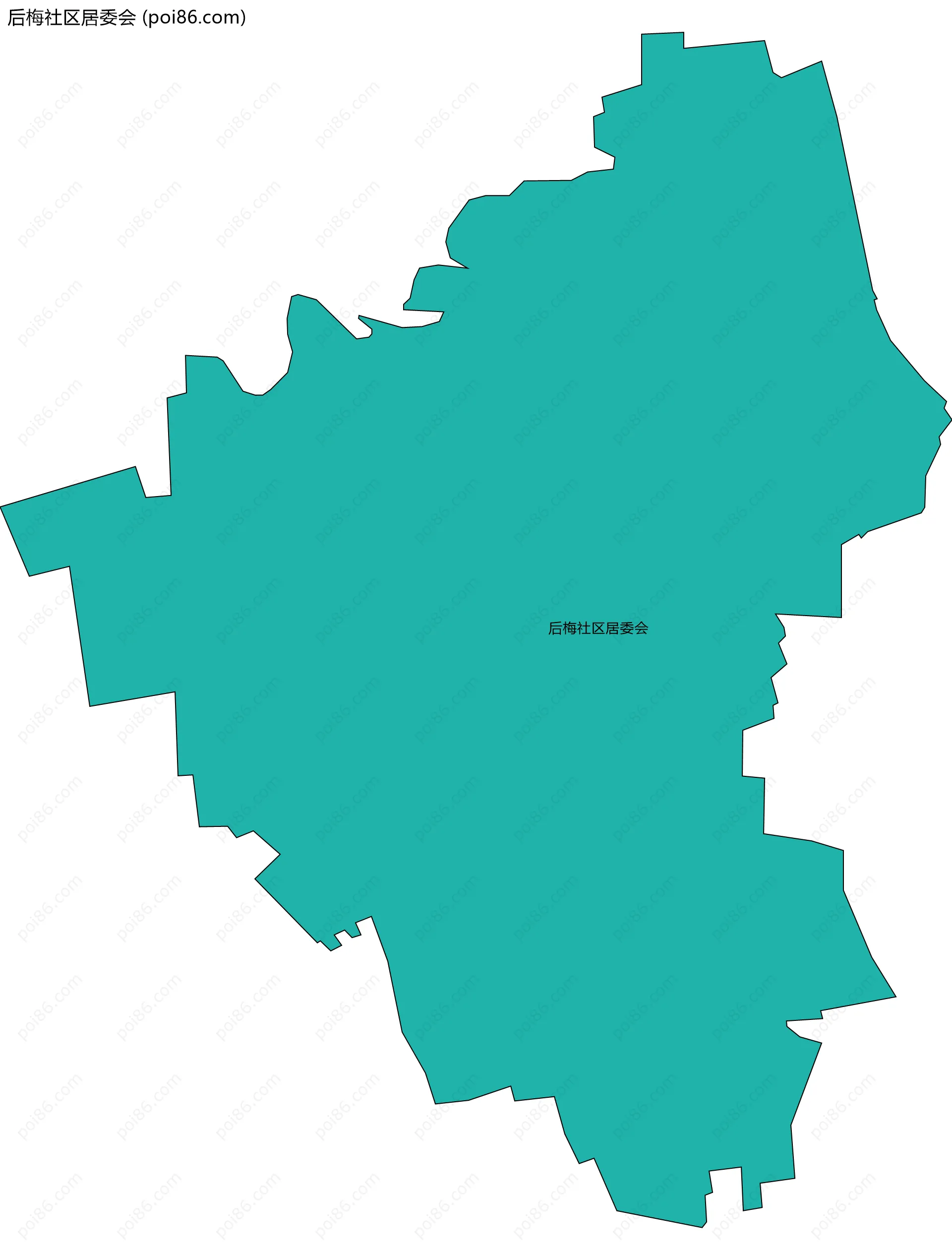 后梅社区居委会边界地图