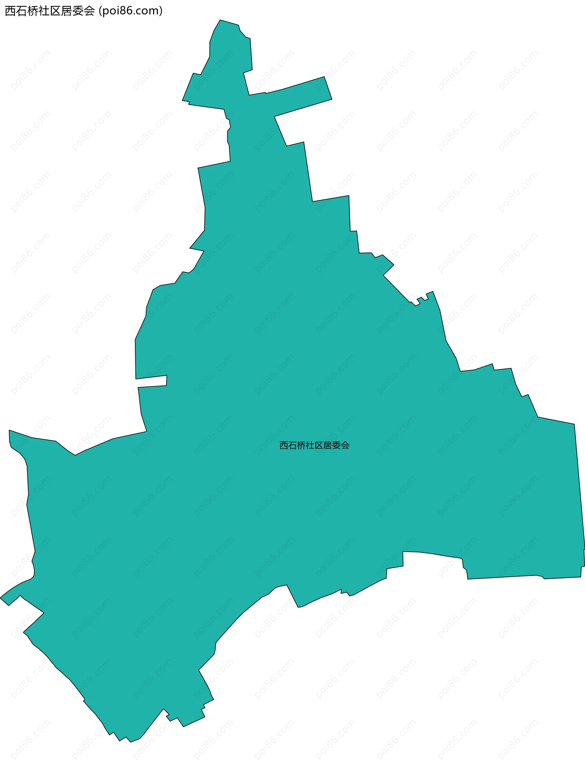 西石桥社区居委会边界地图
