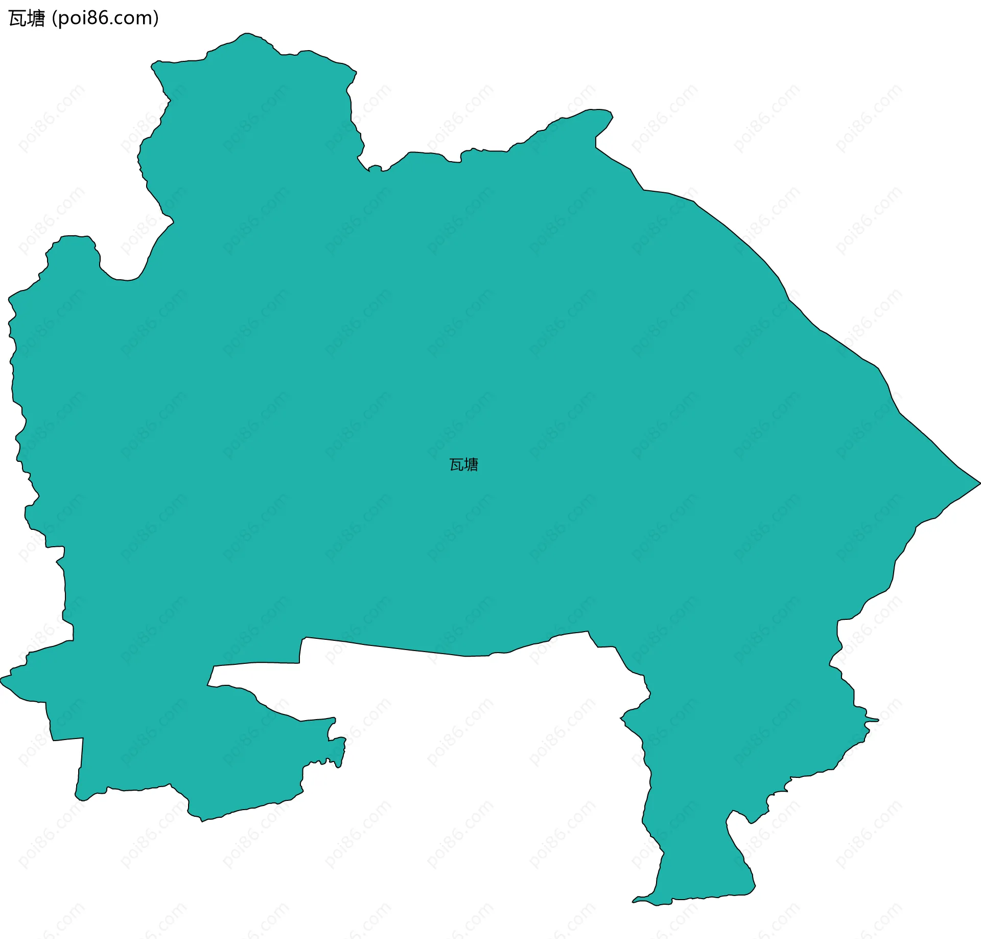 瓦塘边界地图