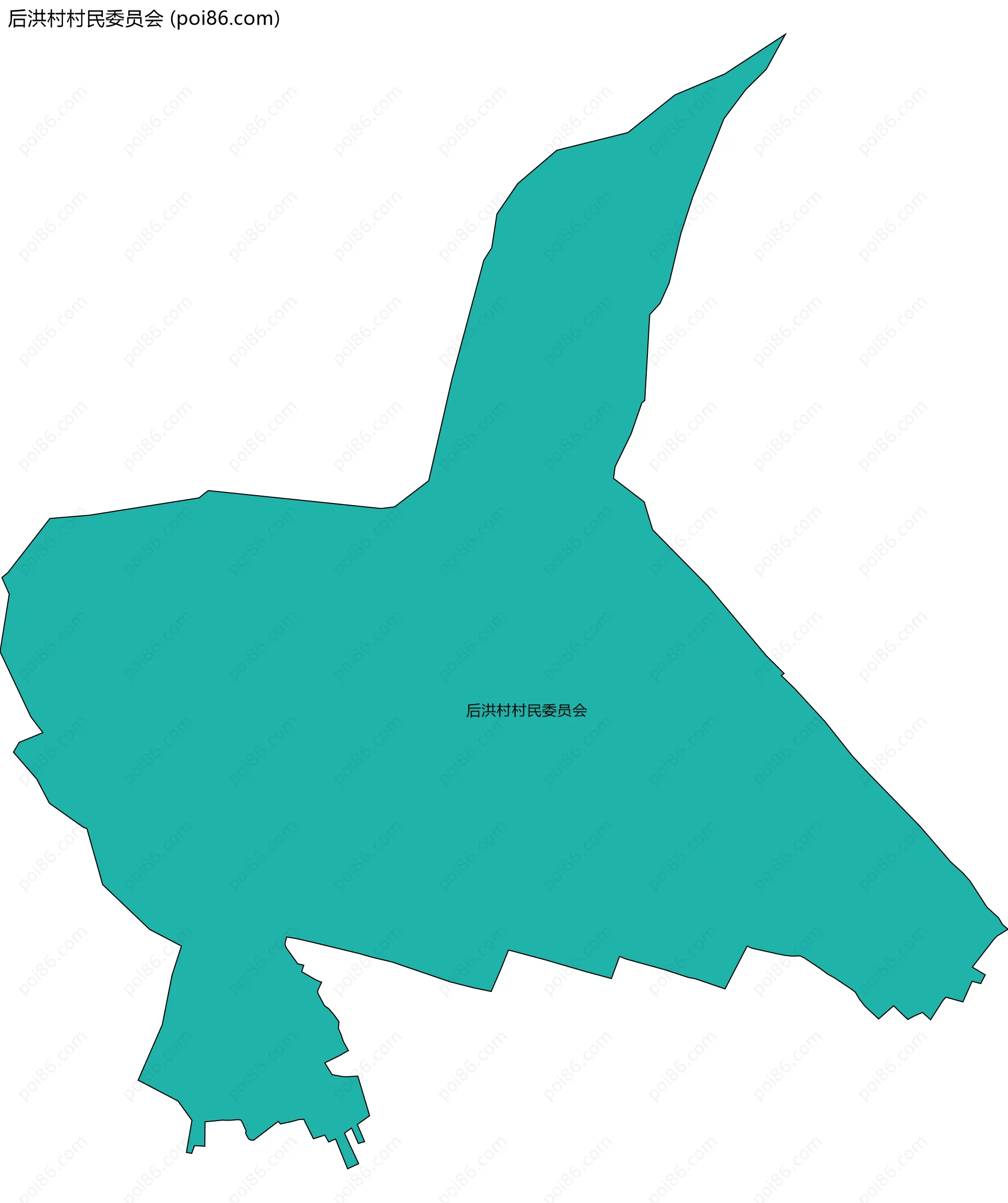 后洪村村民委员会边界地图