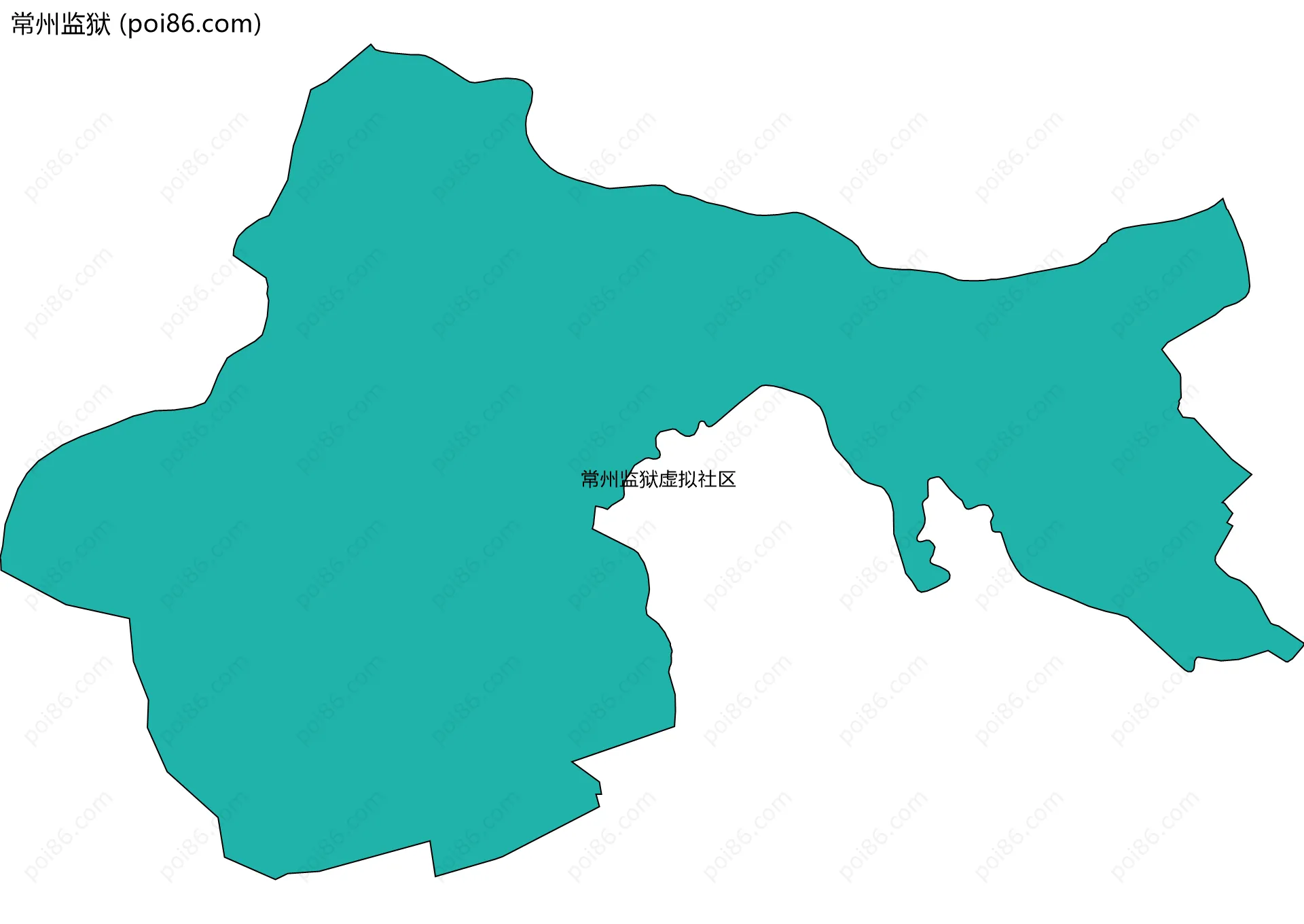 常州监狱边界地图(五级行政区划)