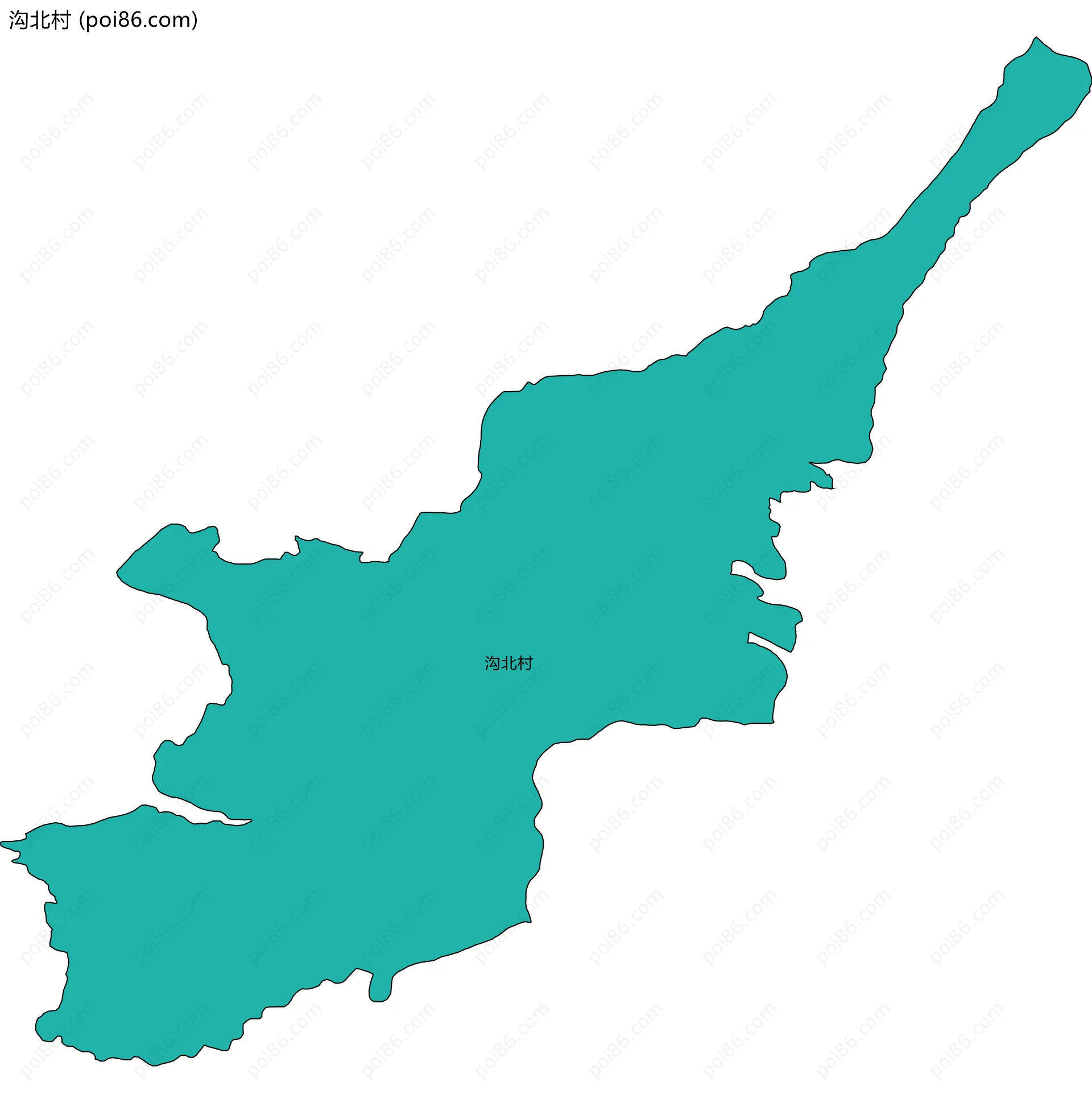 沟北村边界地图