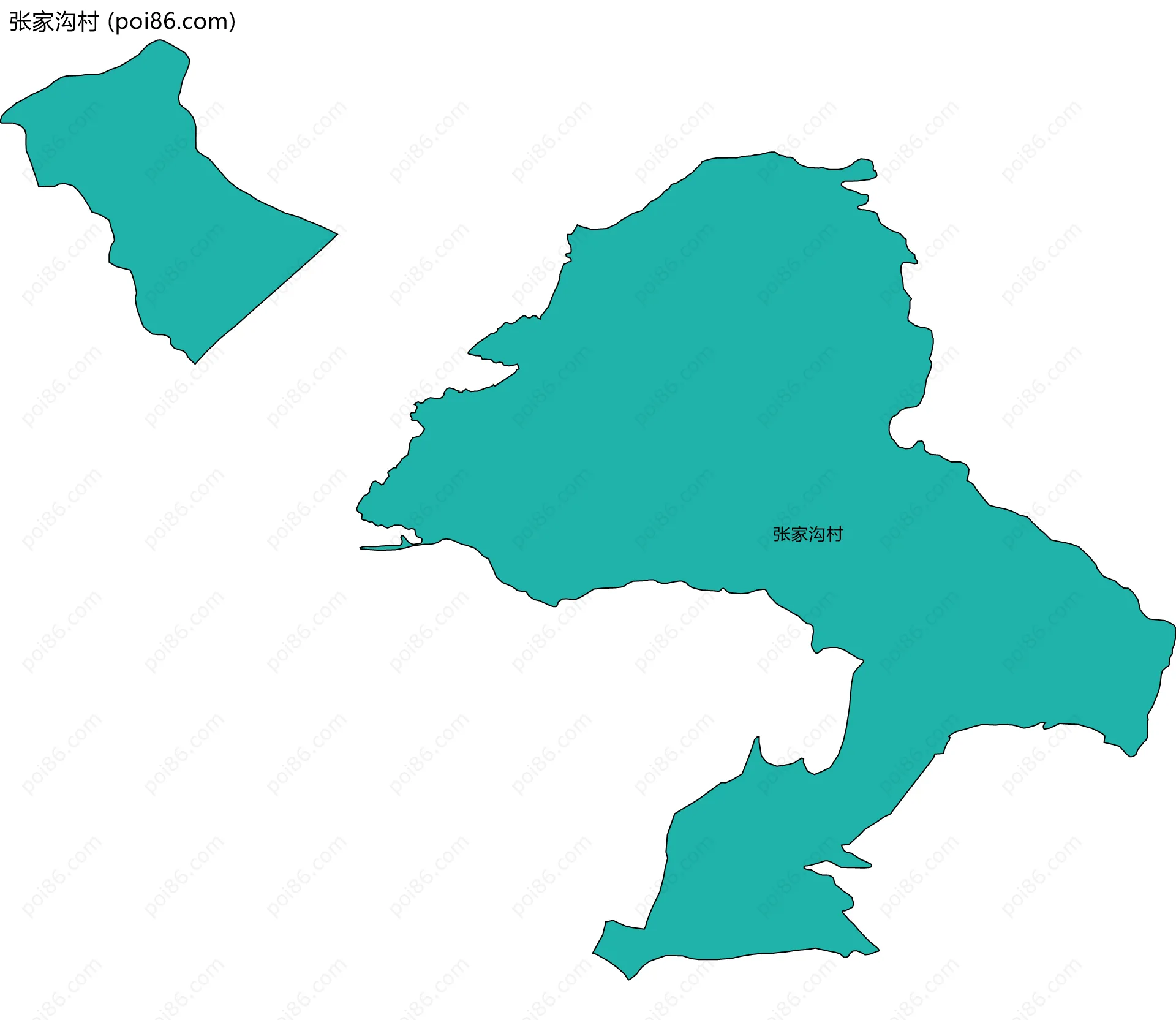 张家沟村边界地图