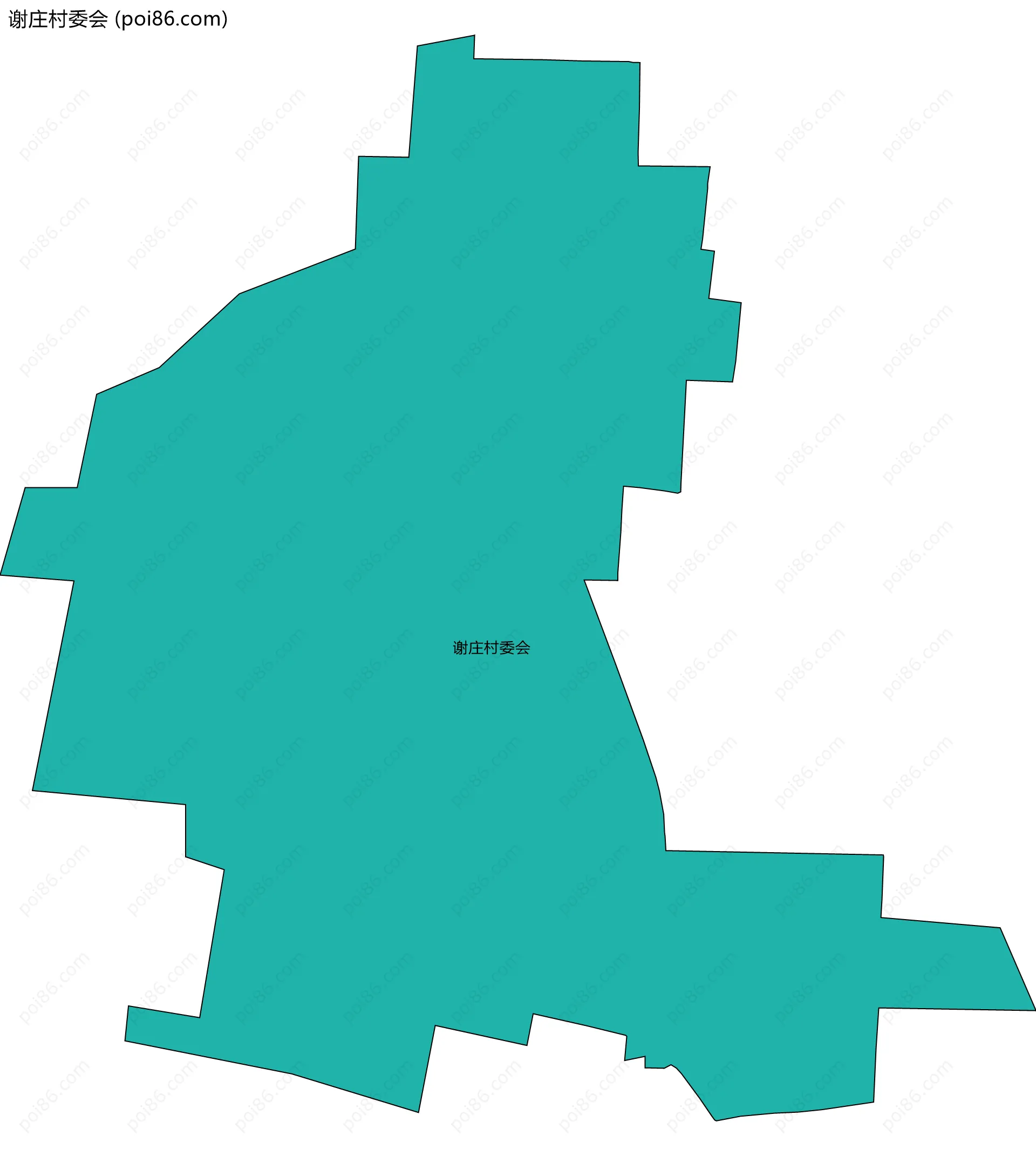 谢庄村委会边界地图