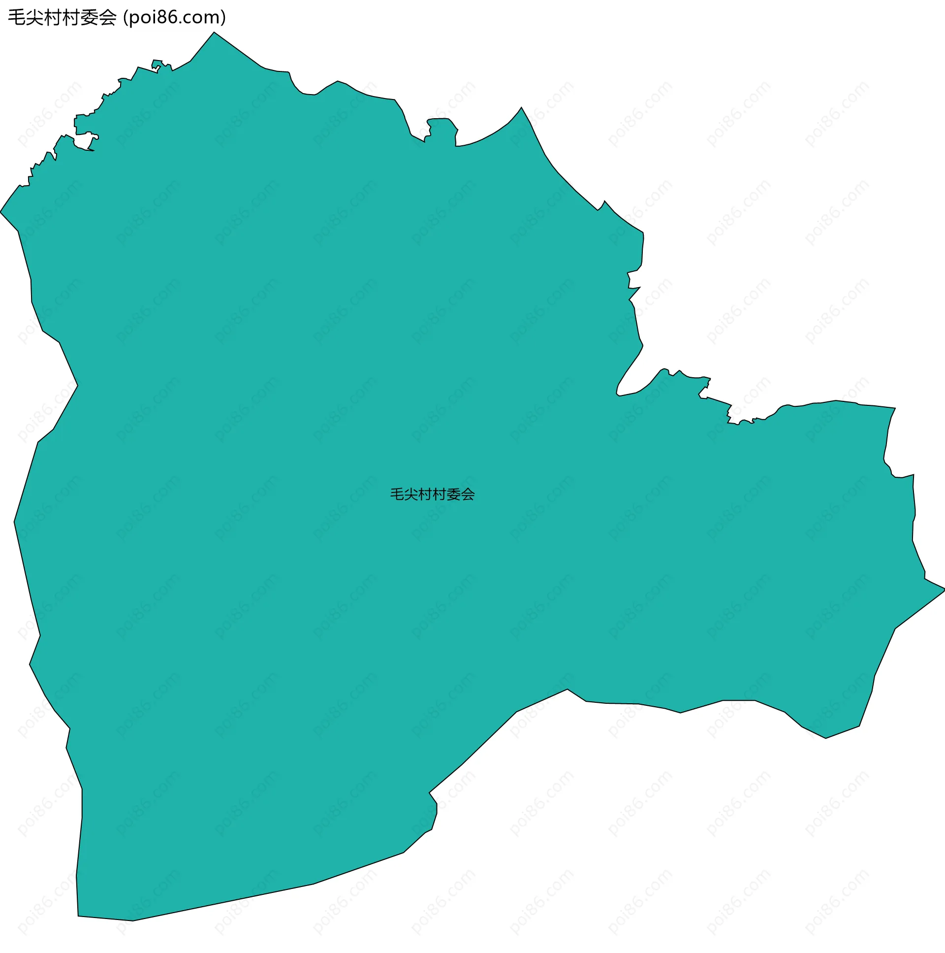 毛尖村村委会边界地图
