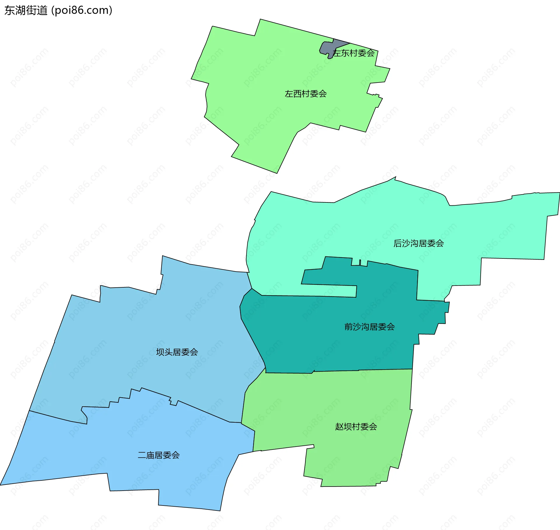 东湖街道边界地图(五级行政区划)