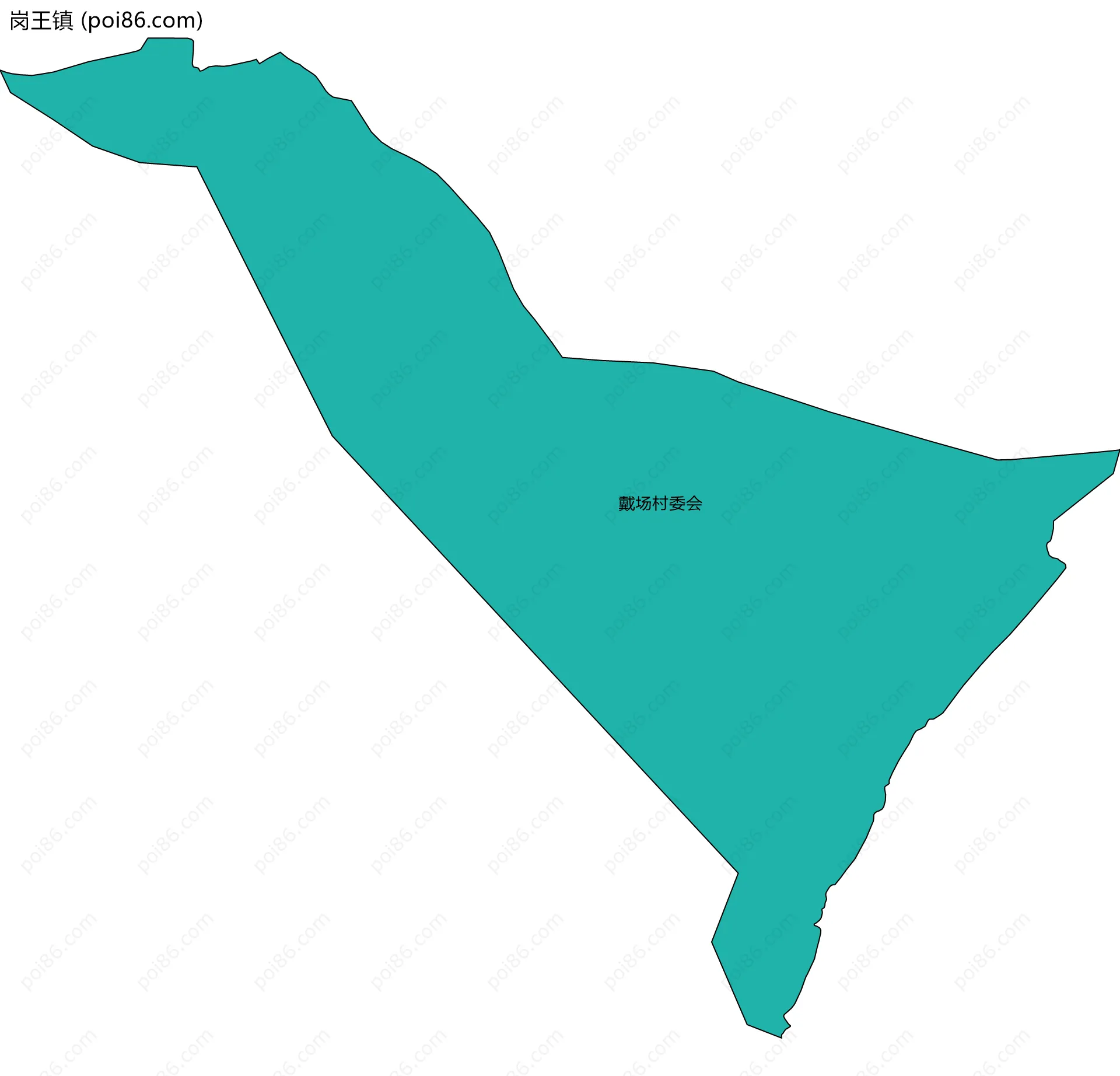 岗王镇边界地图(五级行政区划)