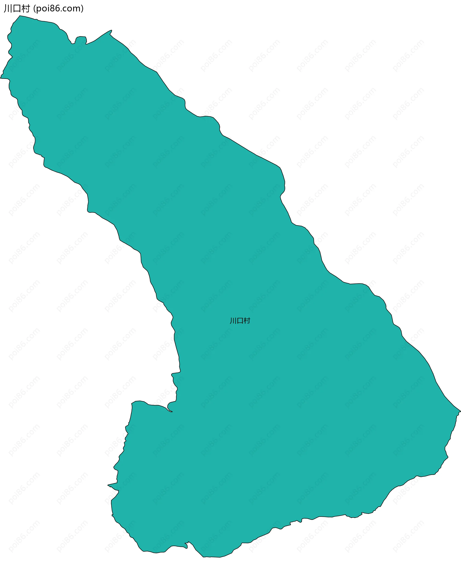 川口村边界地图