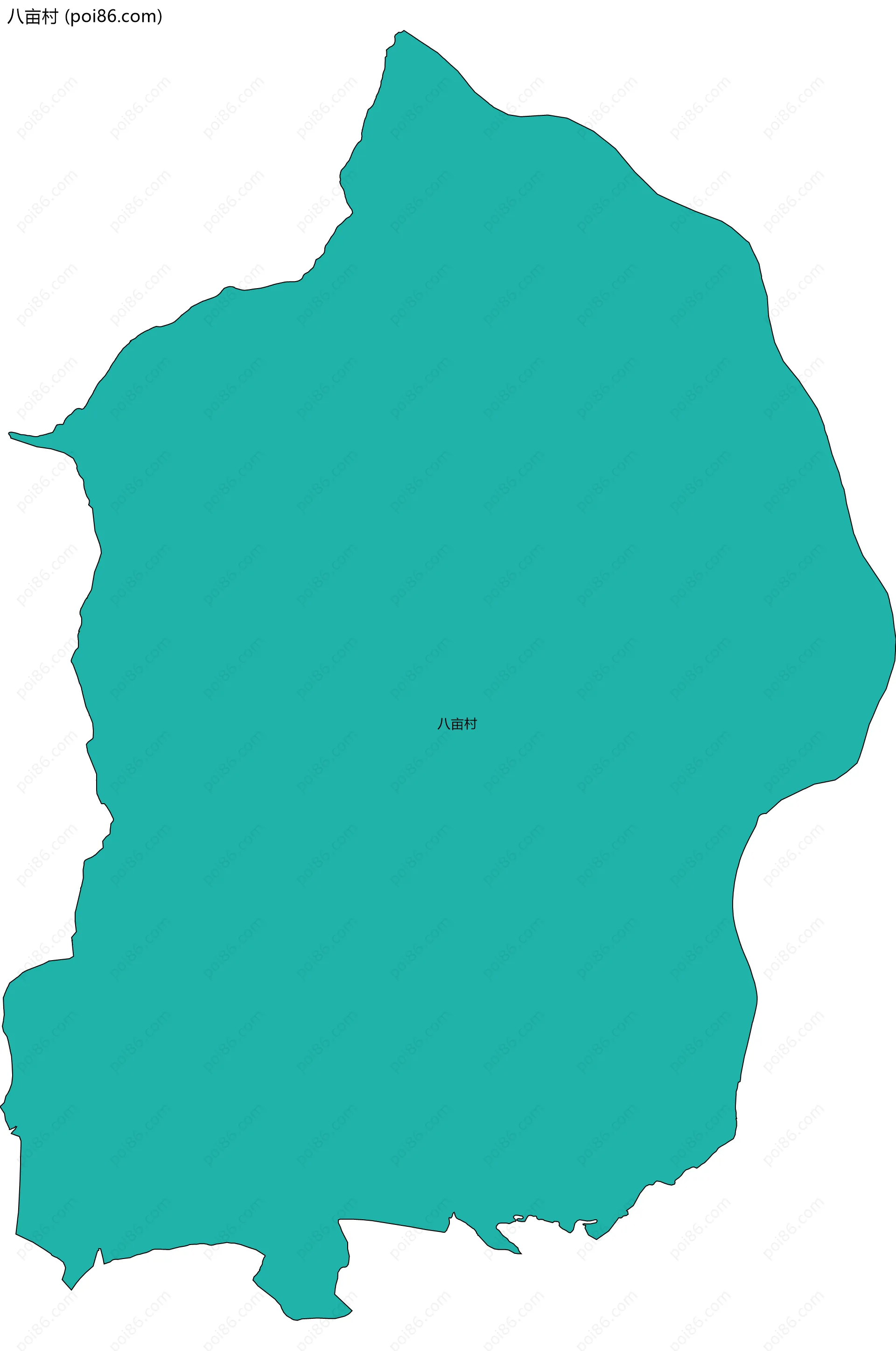 八亩村边界地图