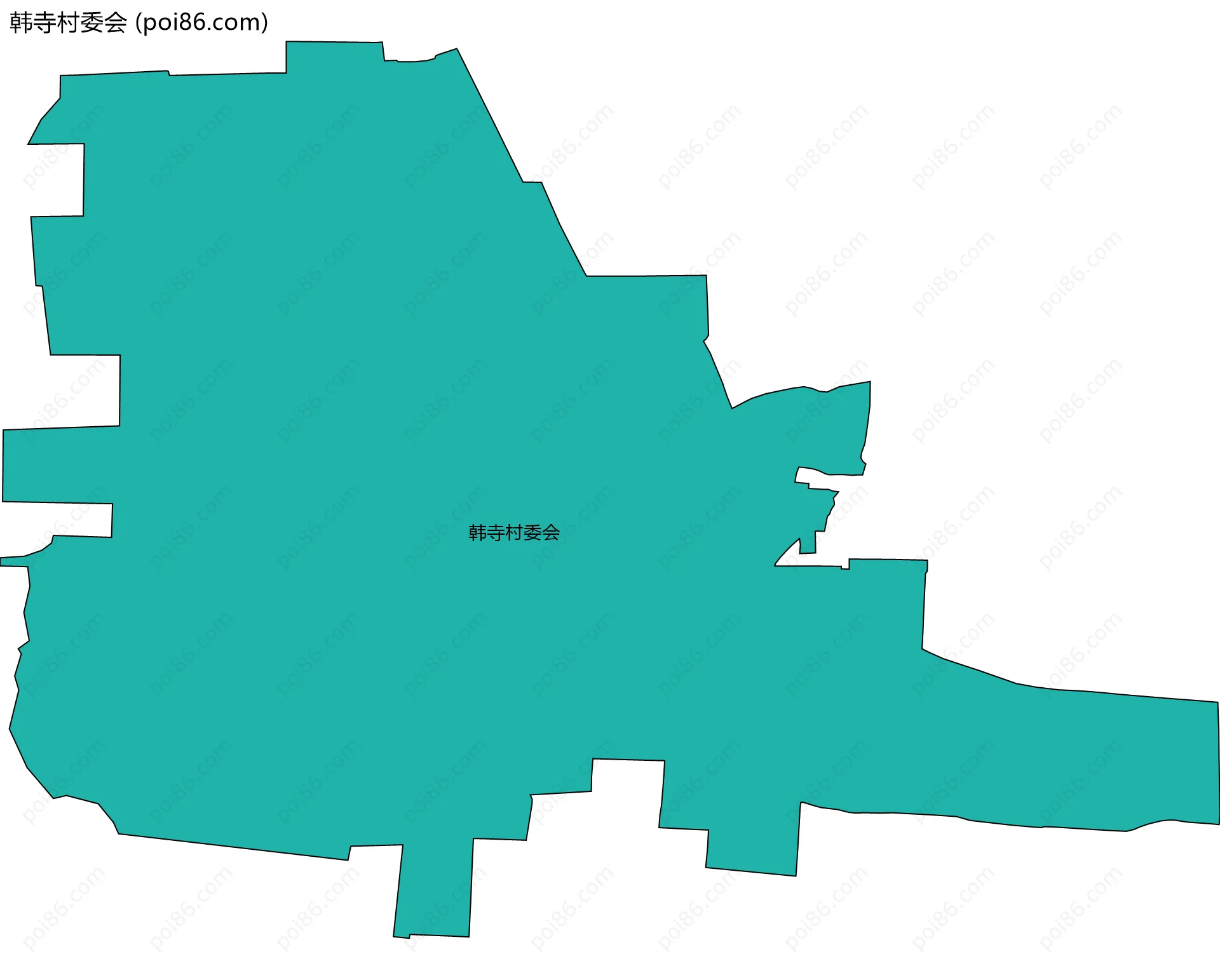韩寺村委会边界地图