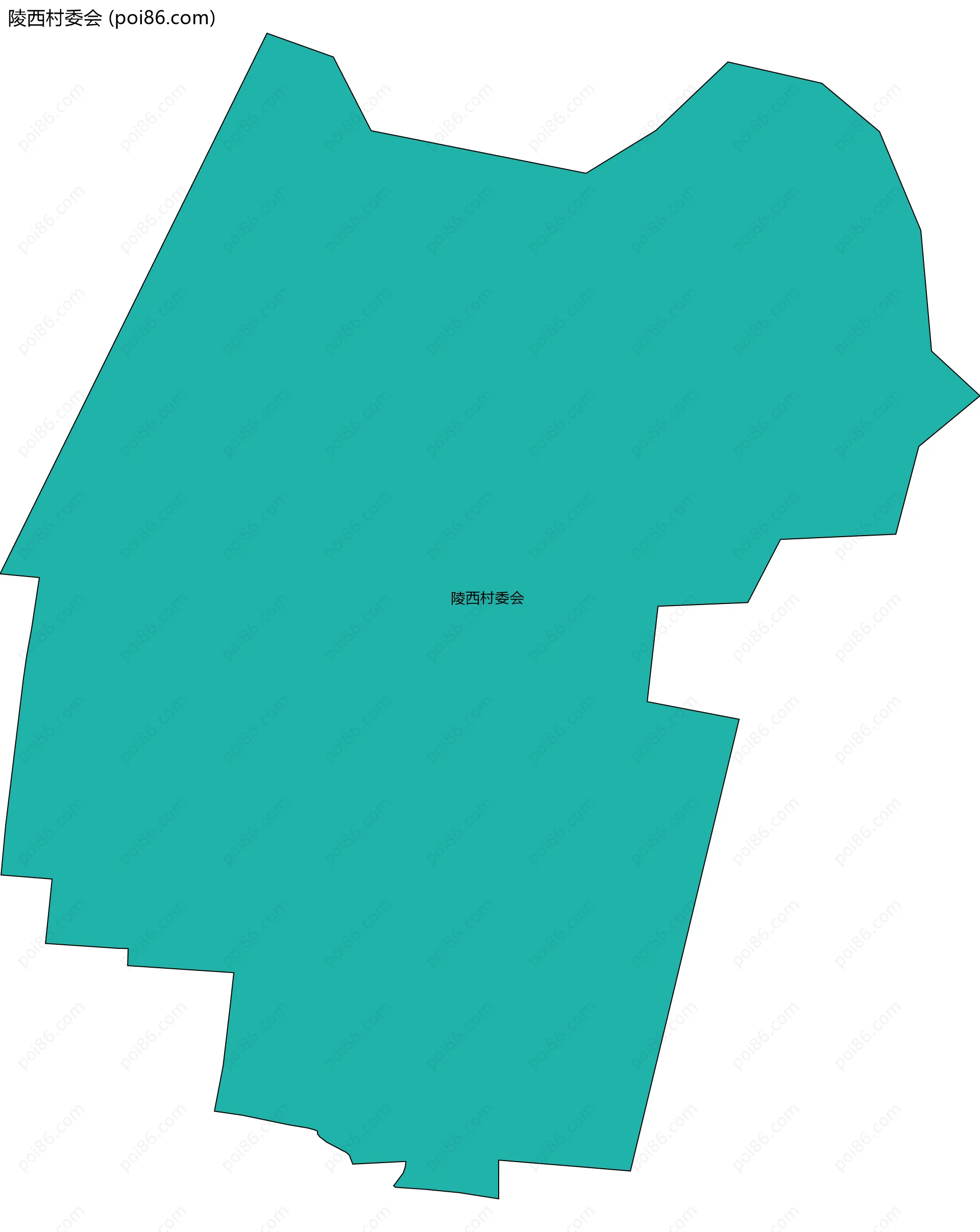 陵西村委会边界地图