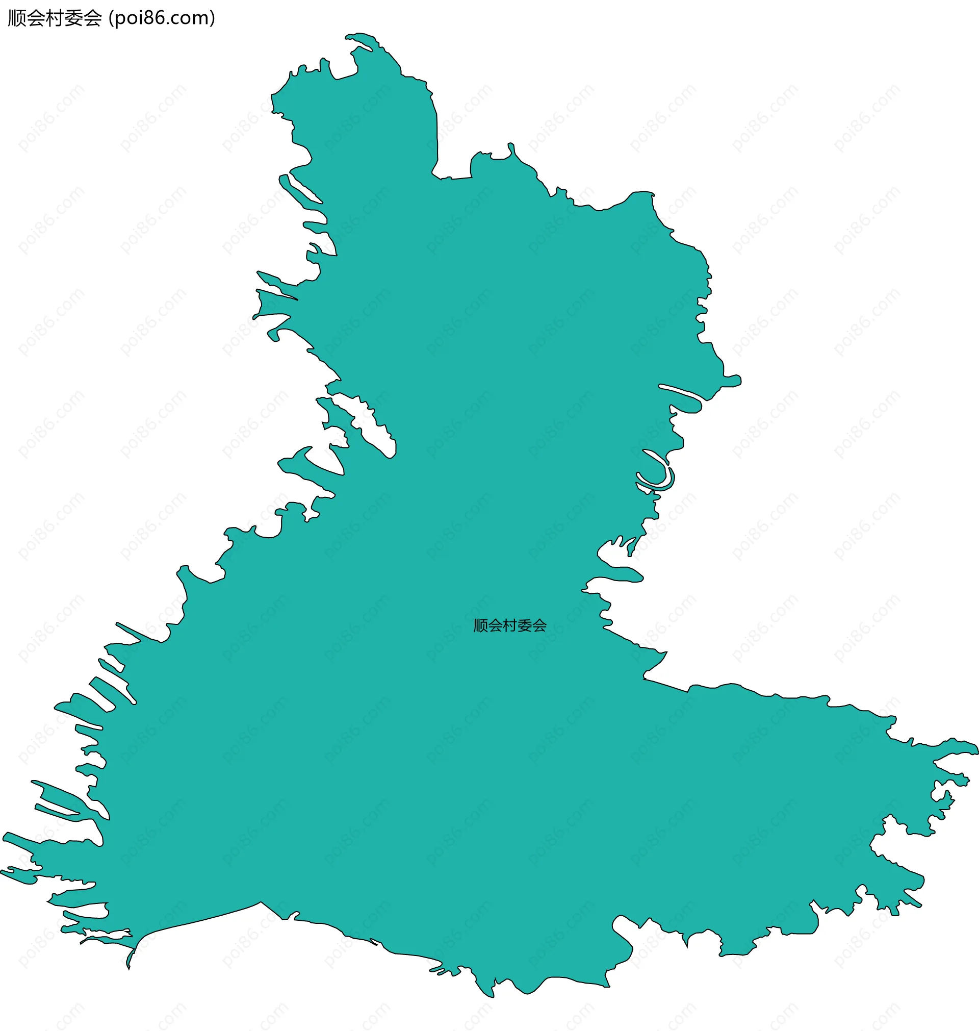 顺会村委会边界地图