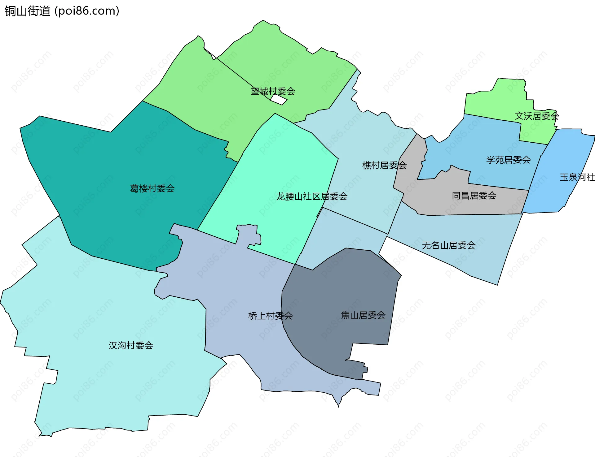 铜山街道边界地图(五级行政区划)