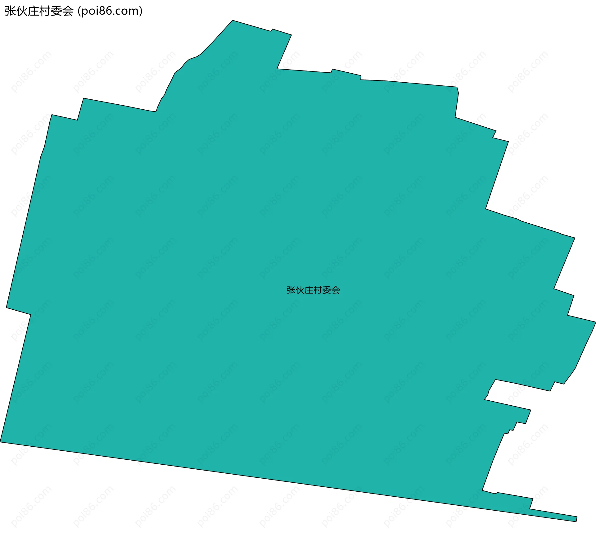 张伙庄村委会边界地图
