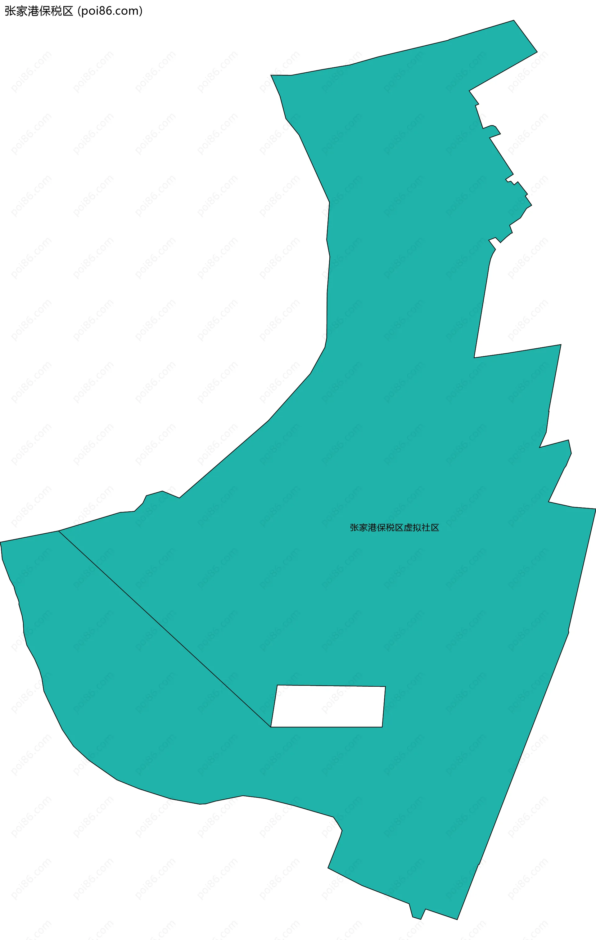 张家港保税区边界地图(五级行政区划)