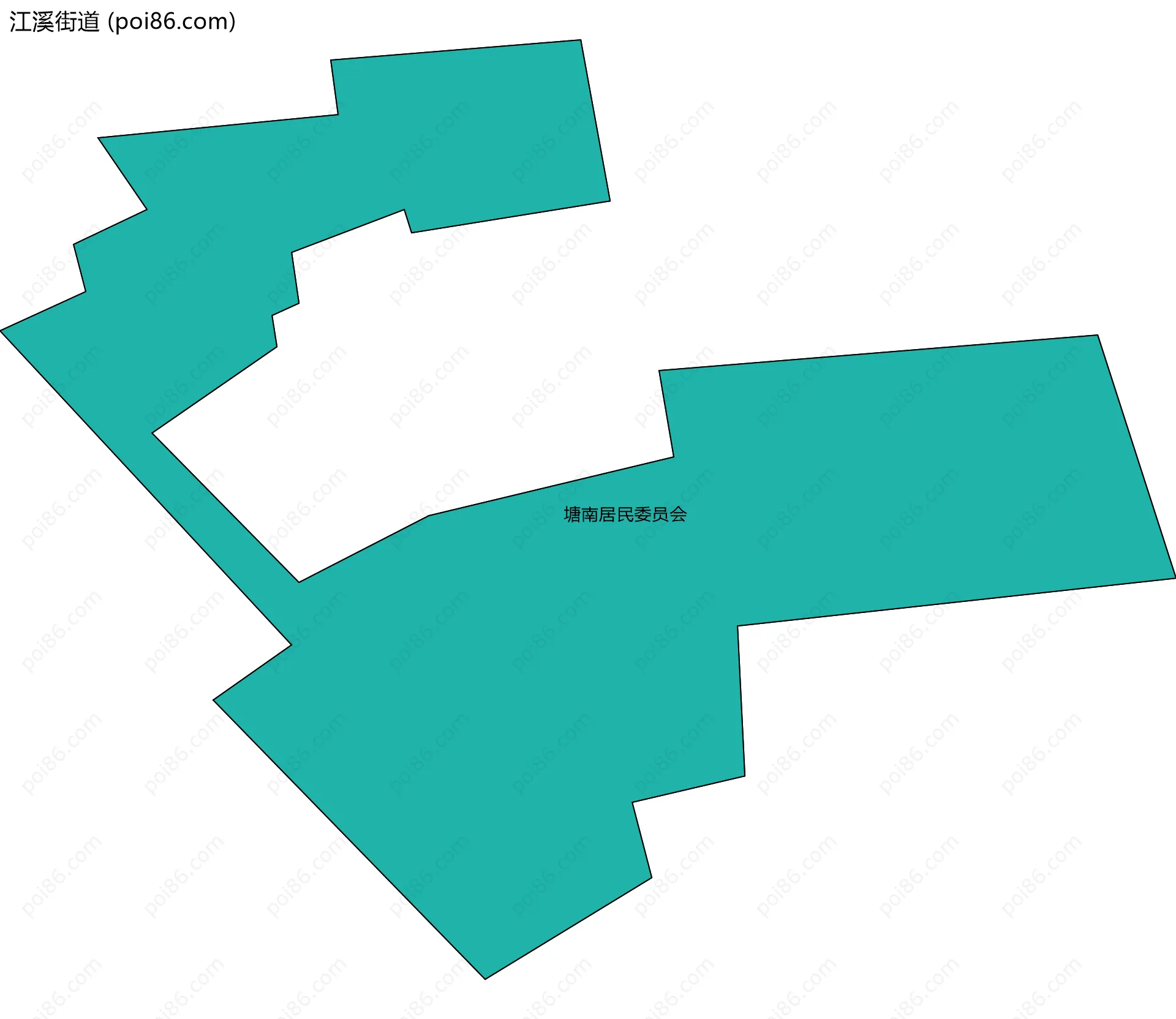 江溪街道边界地图(五级行政区划)
