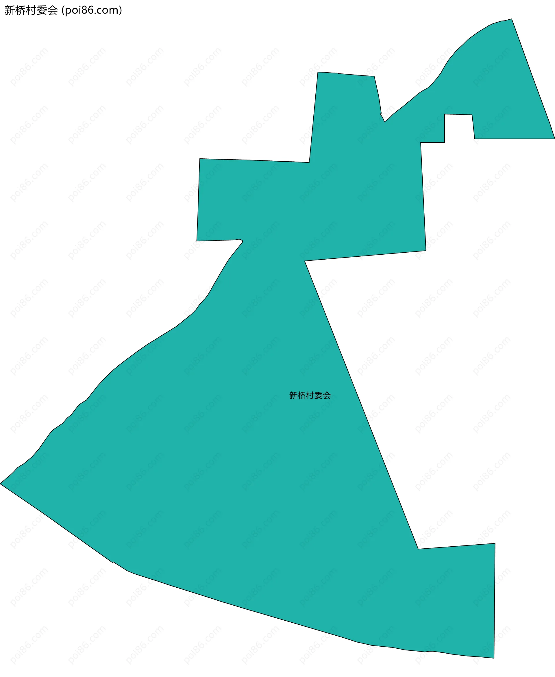 新桥村委会边界地图