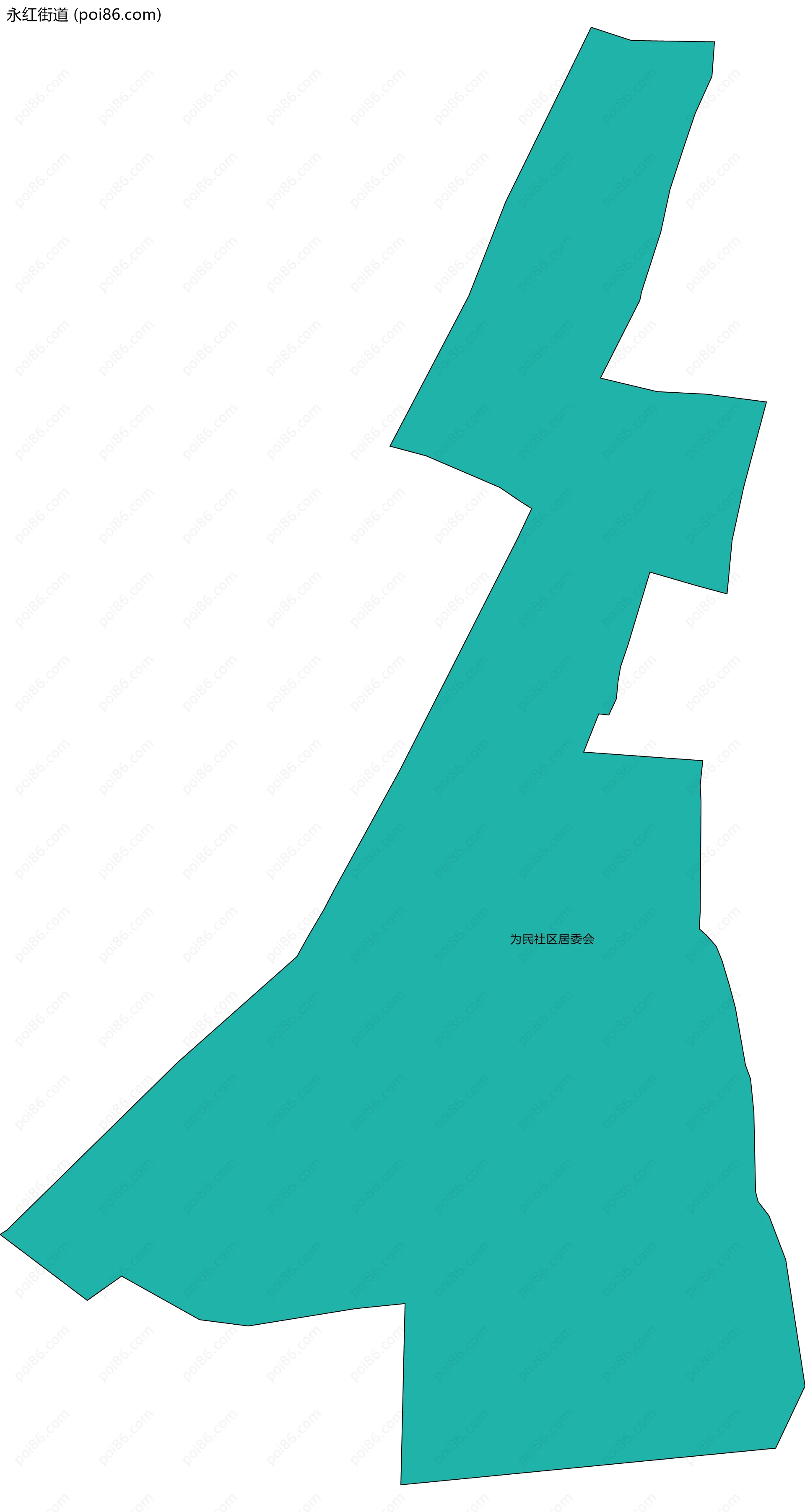 永红街道边界地图(五级行政区划)