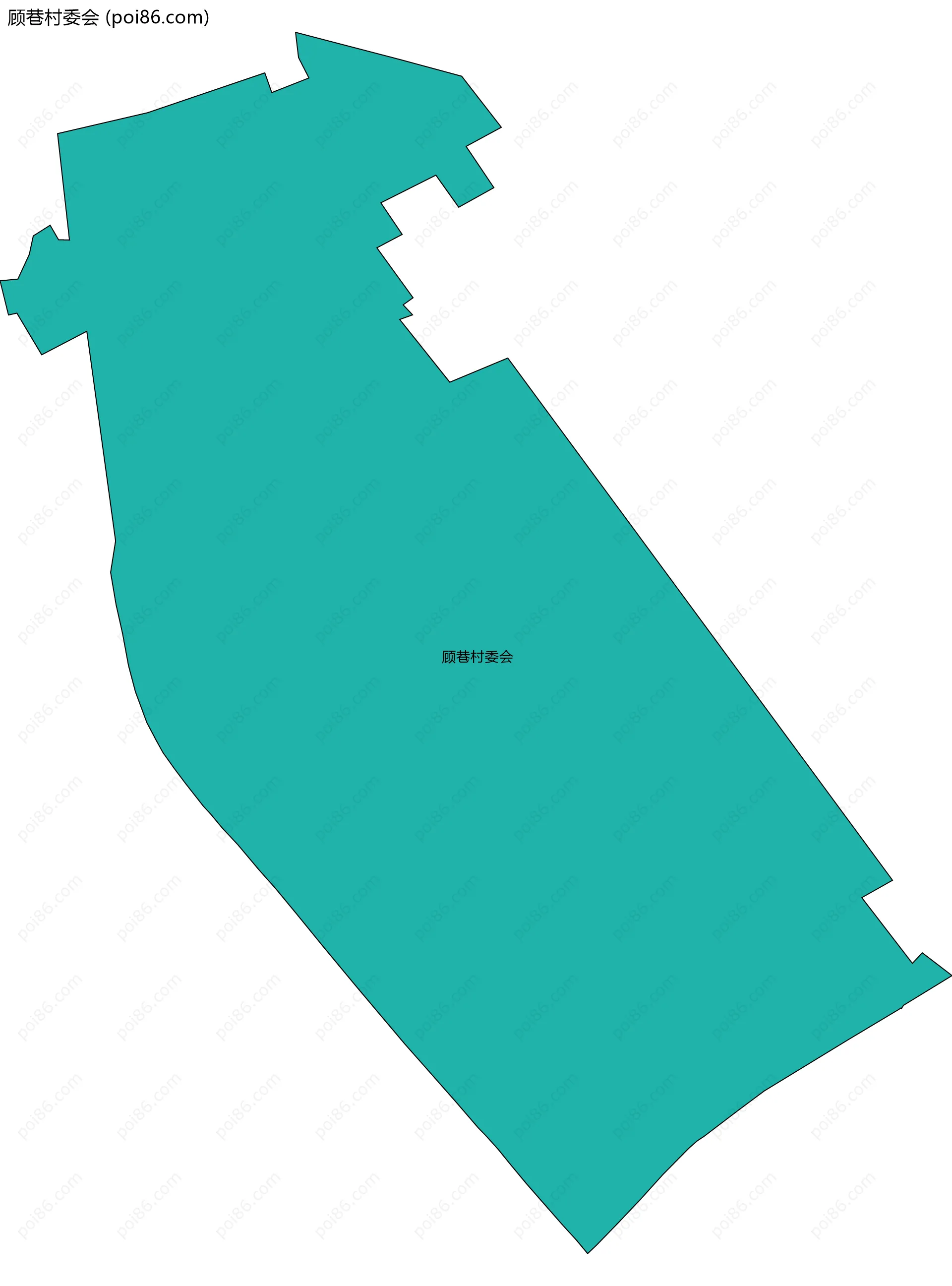 顾巷村委会边界地图