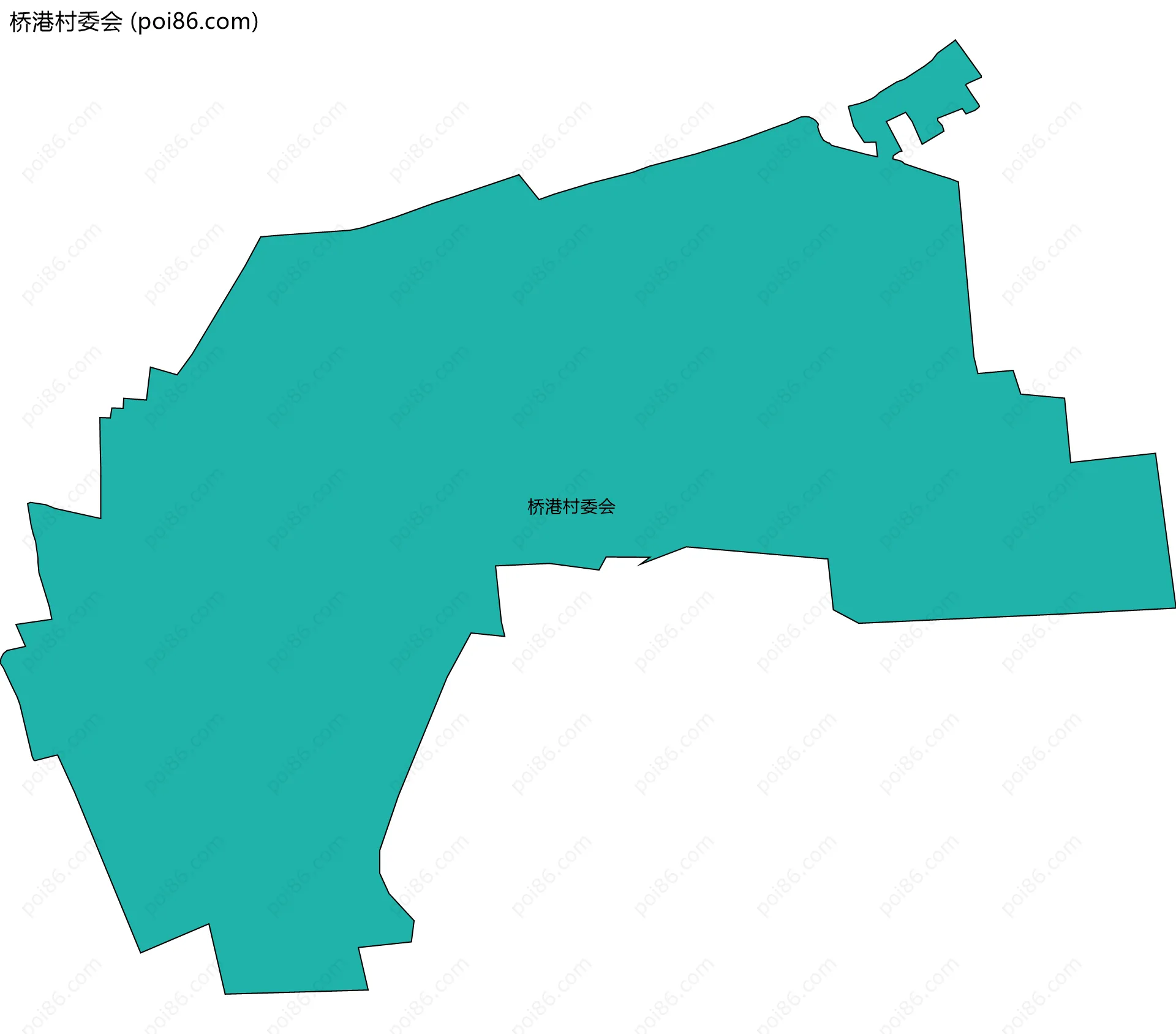 桥港村委会边界地图