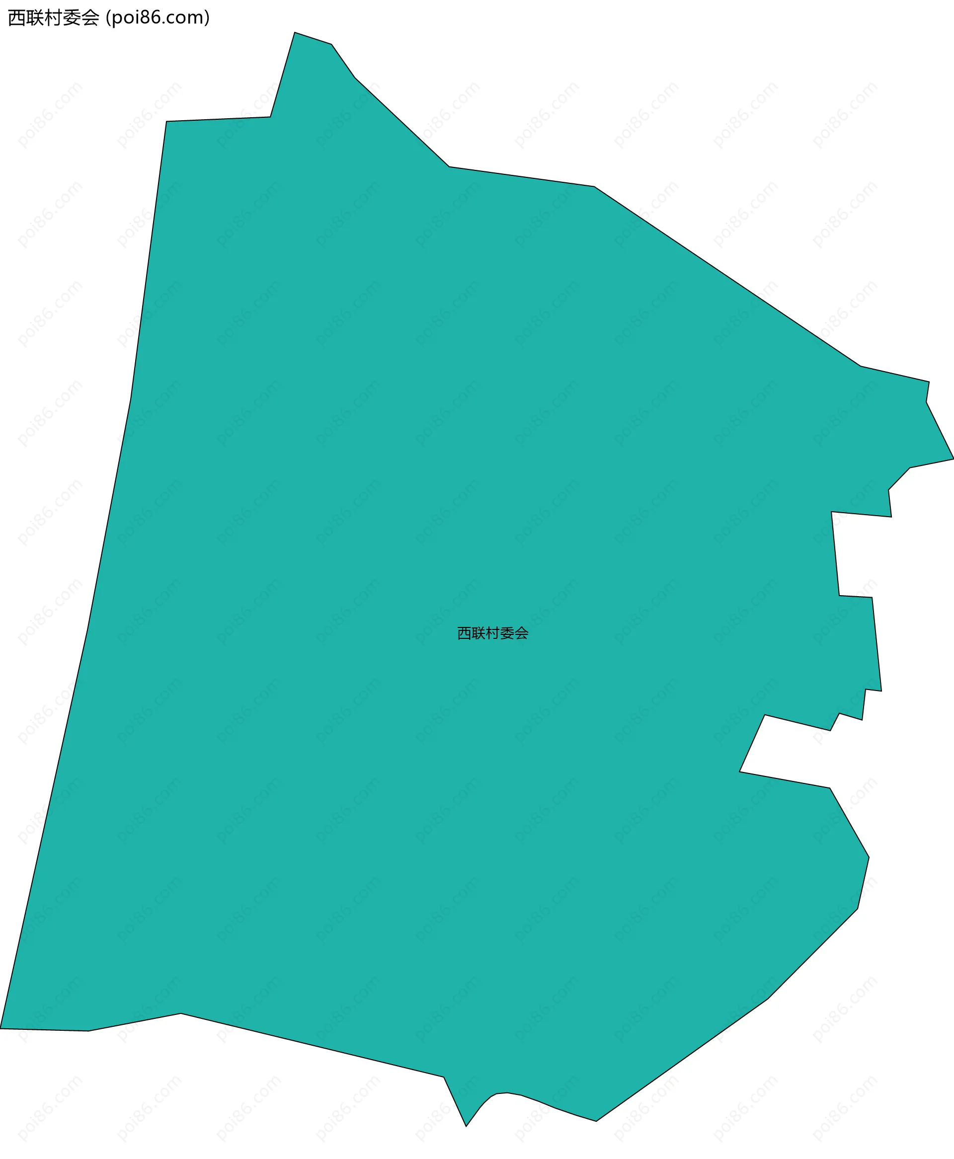 西联村委会边界地图