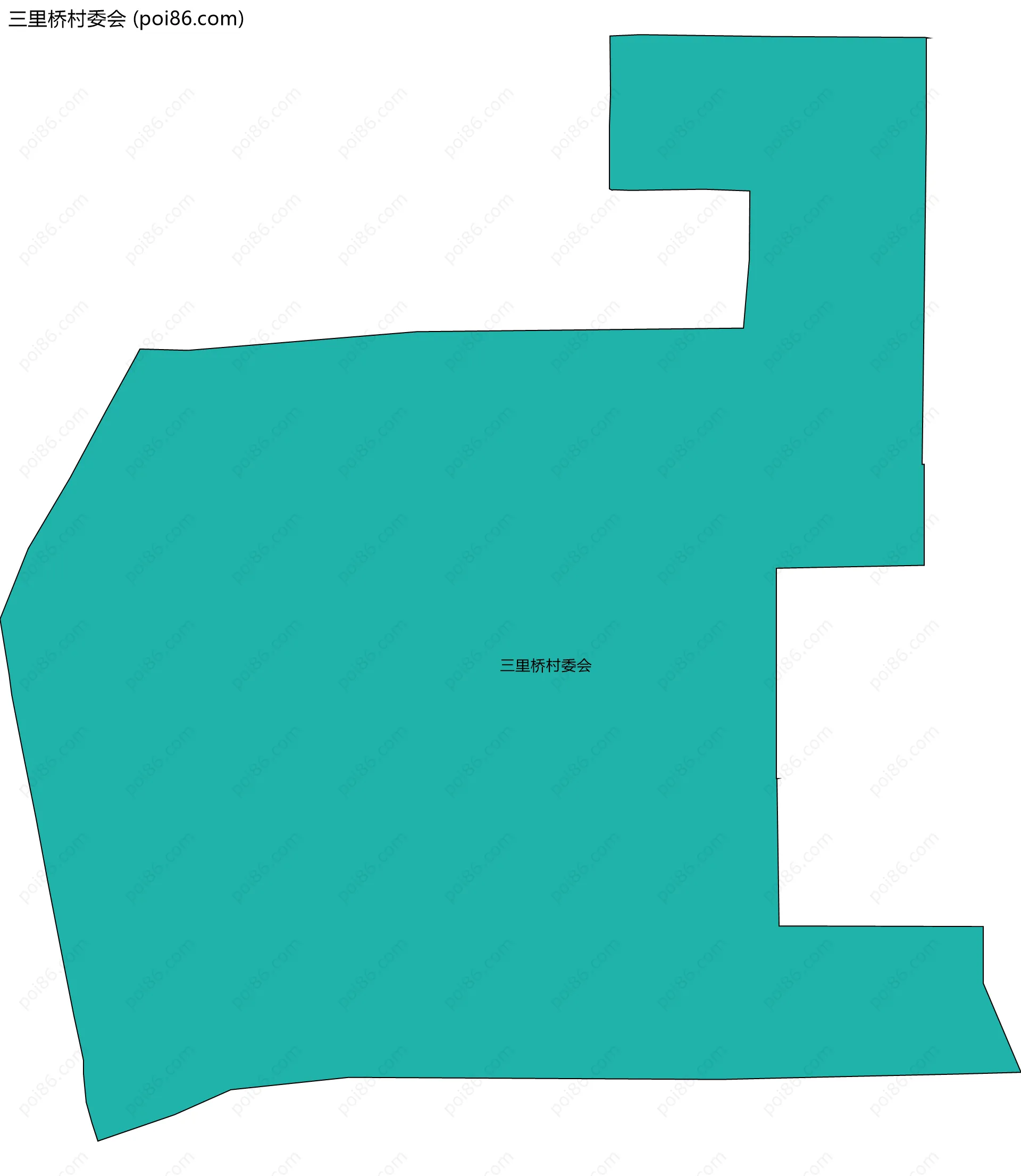 三里桥村委会边界地图