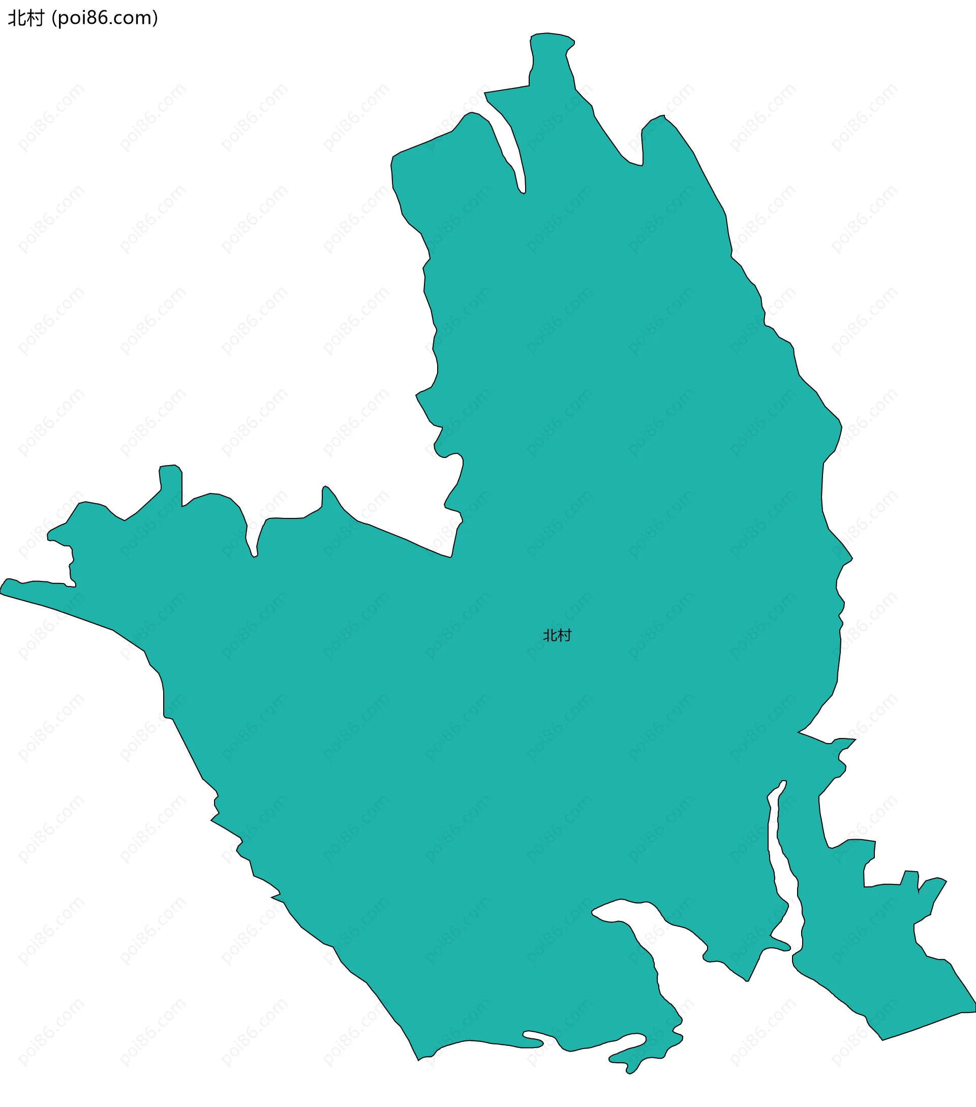北村边界地图