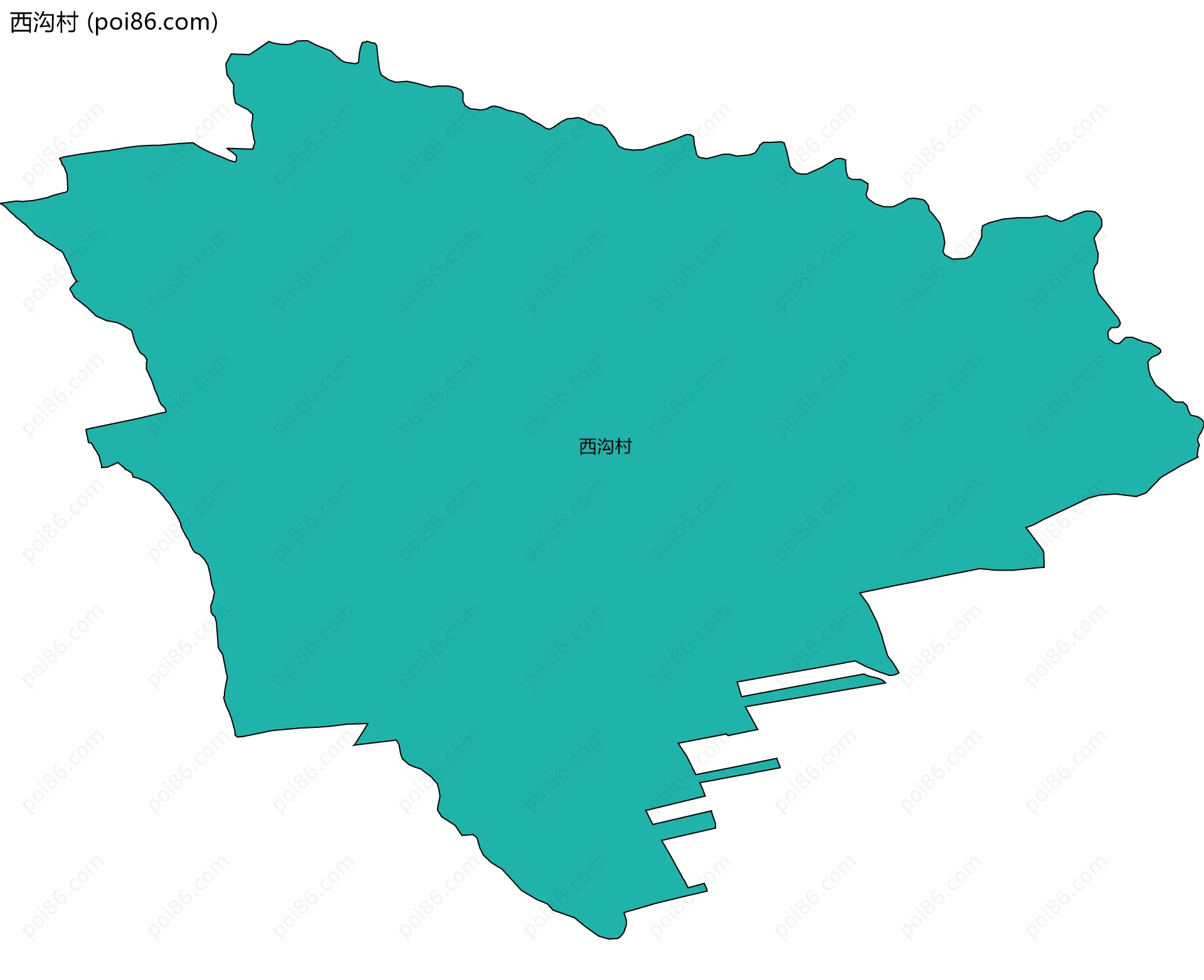 西沟村边界地图