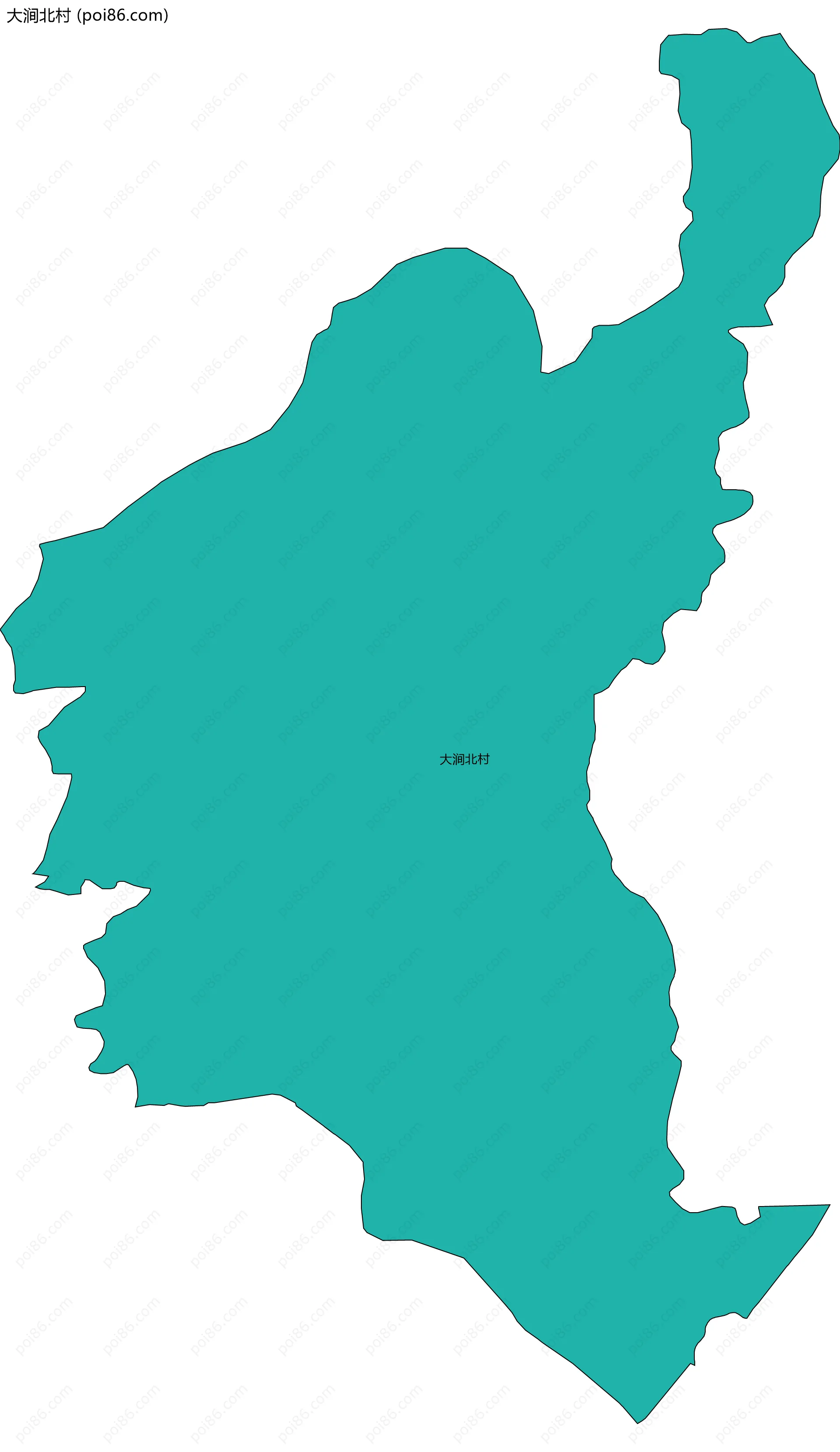 大涧北村边界地图