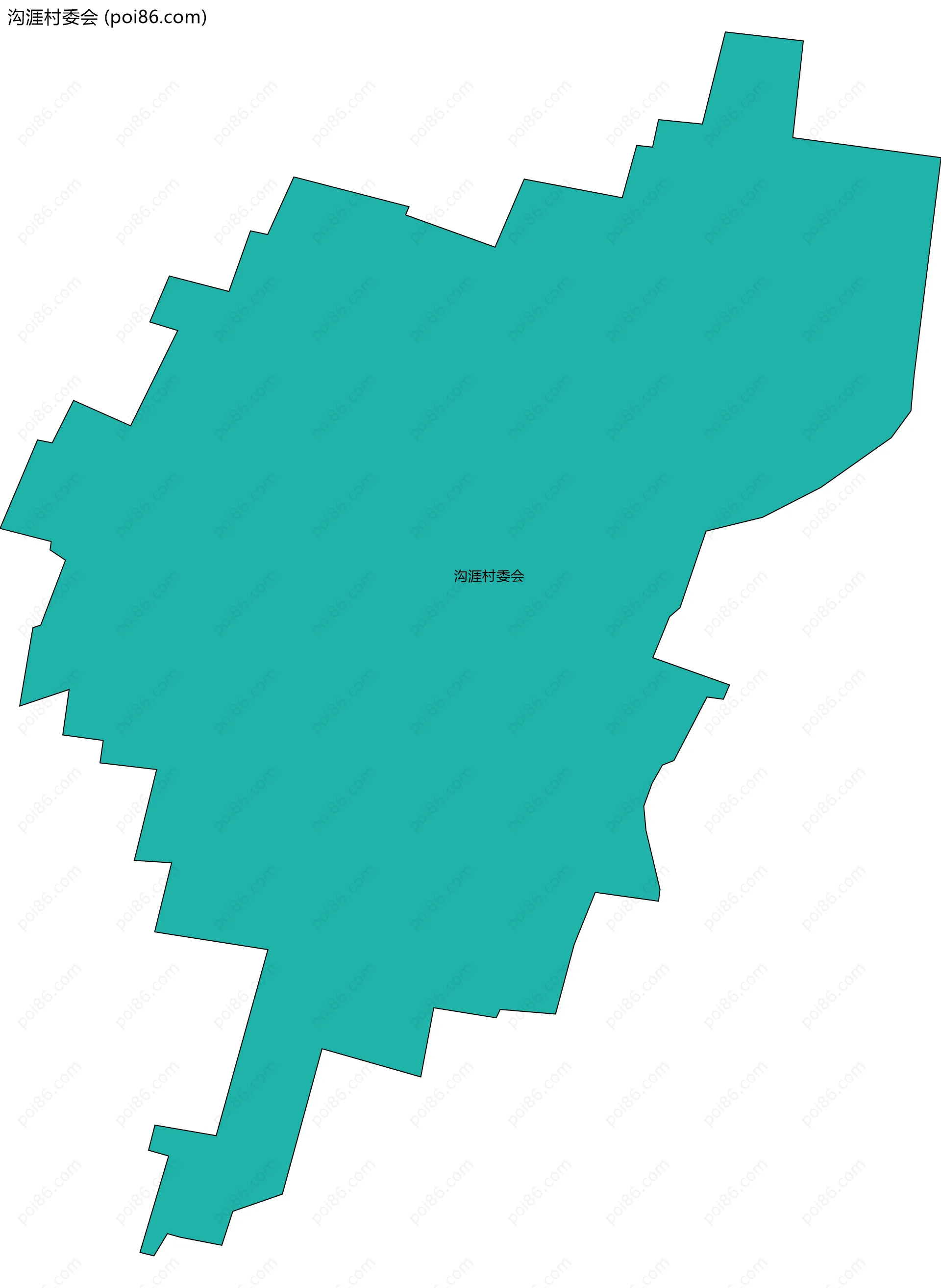 沟涯村委会边界地图