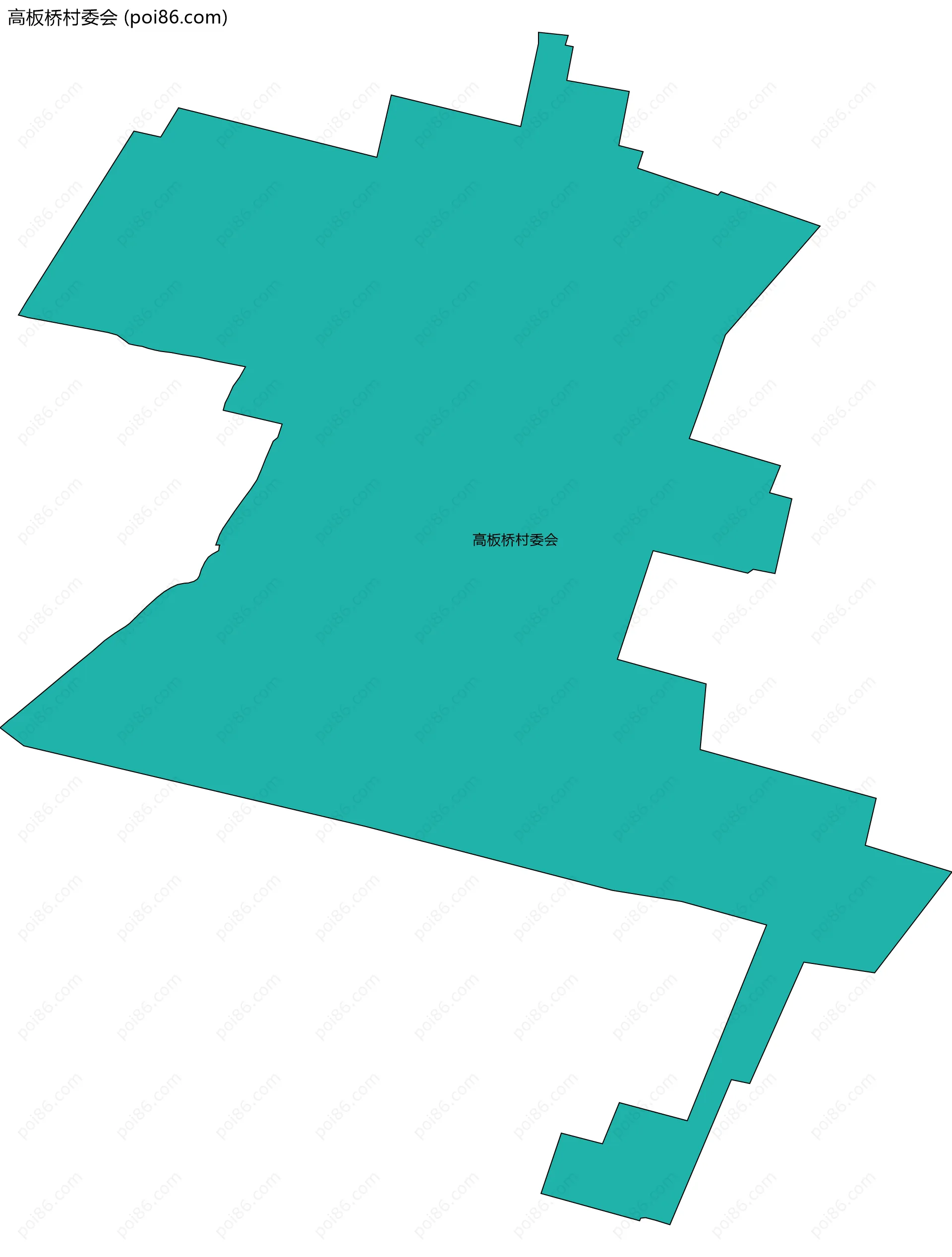 高板桥村委会边界地图