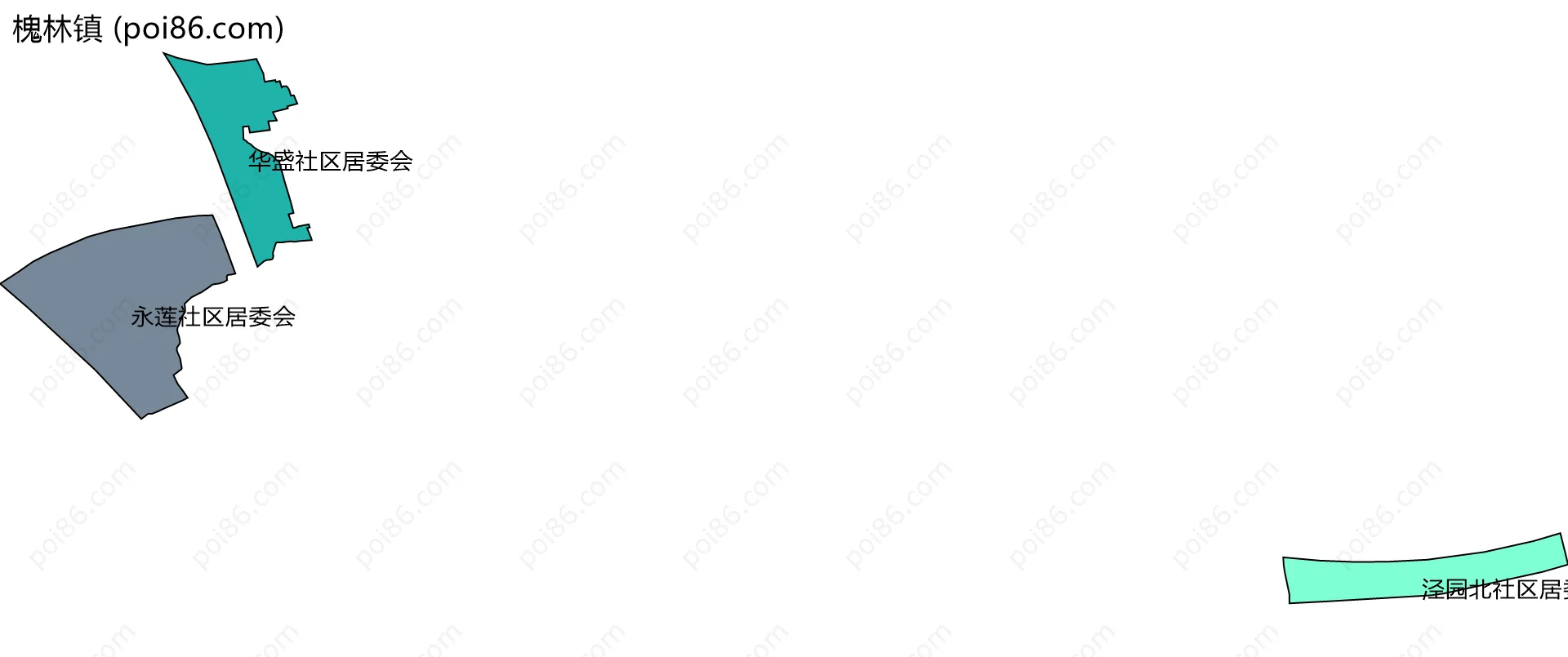 槐林镇边界地图(五级行政区划)