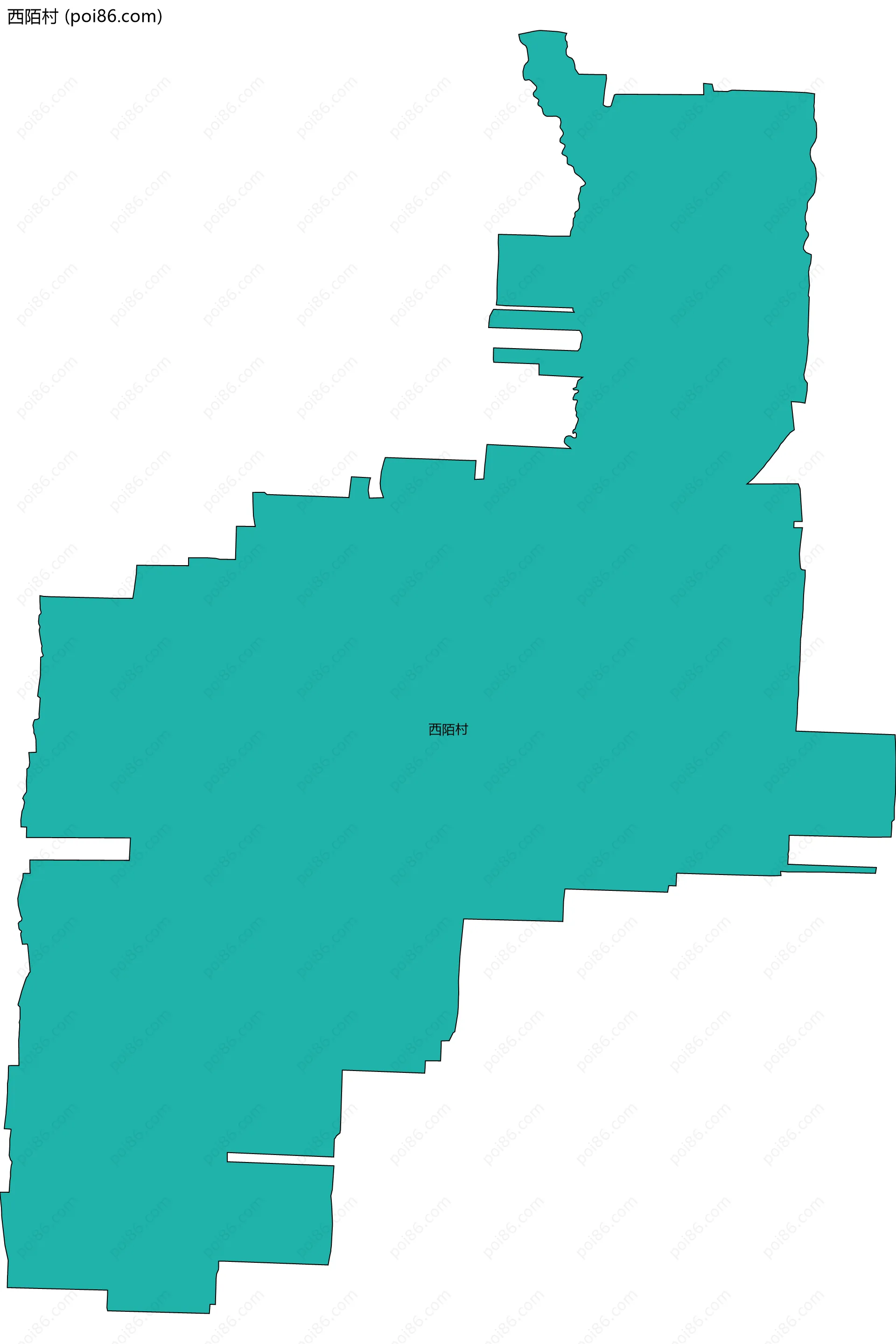 西陌村边界地图